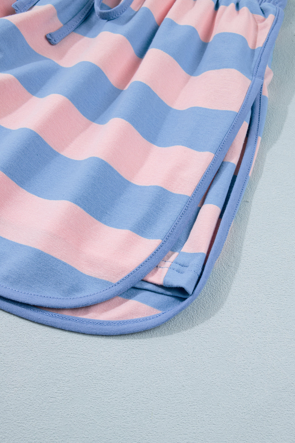 Striped Dolman Tee & Drawstring Skort Set – Pink, Rose & Yellow