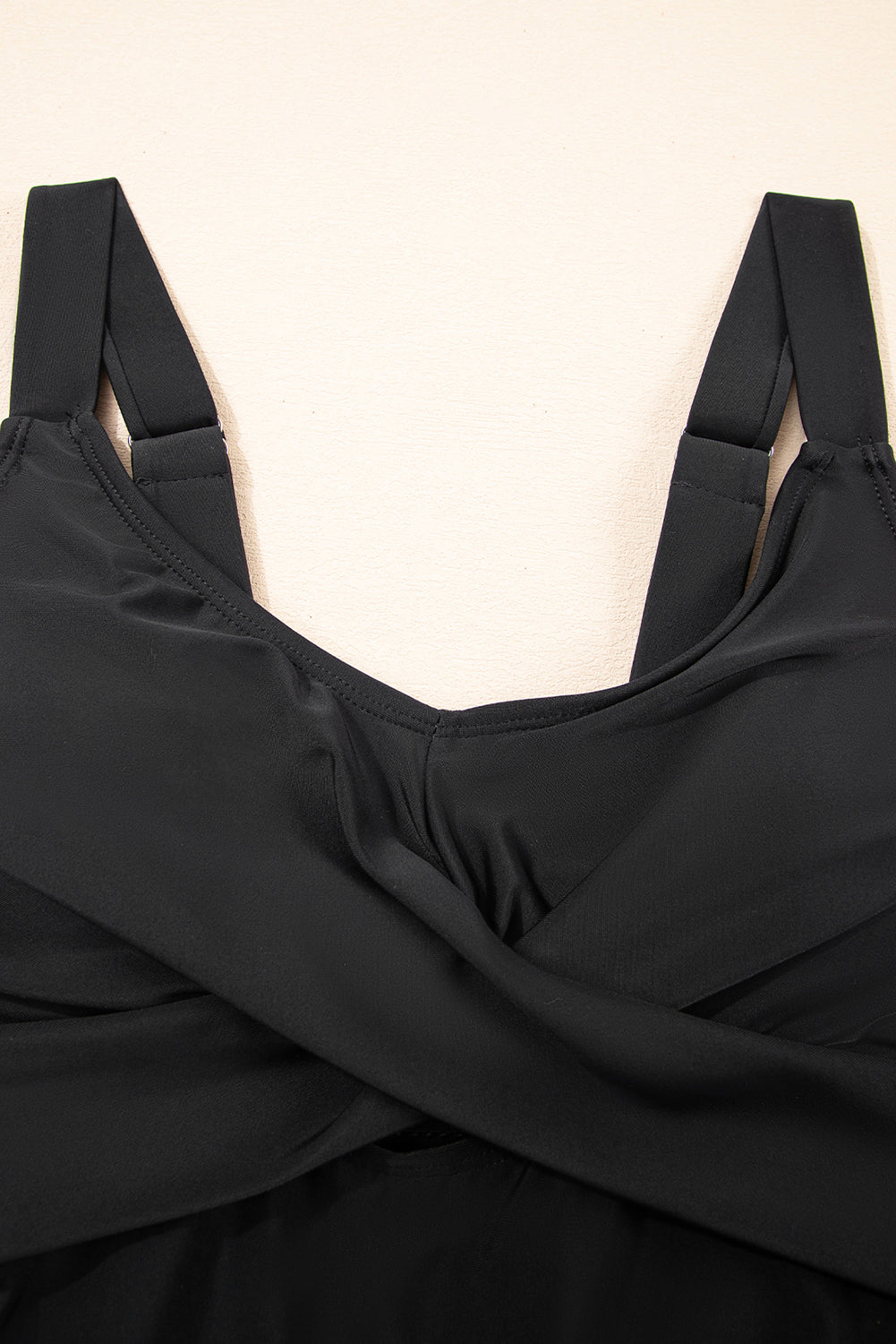 LivelyLooks Black Cutout Ruched Knot Slit One Piece Swim Dress S-2XL women's fashion