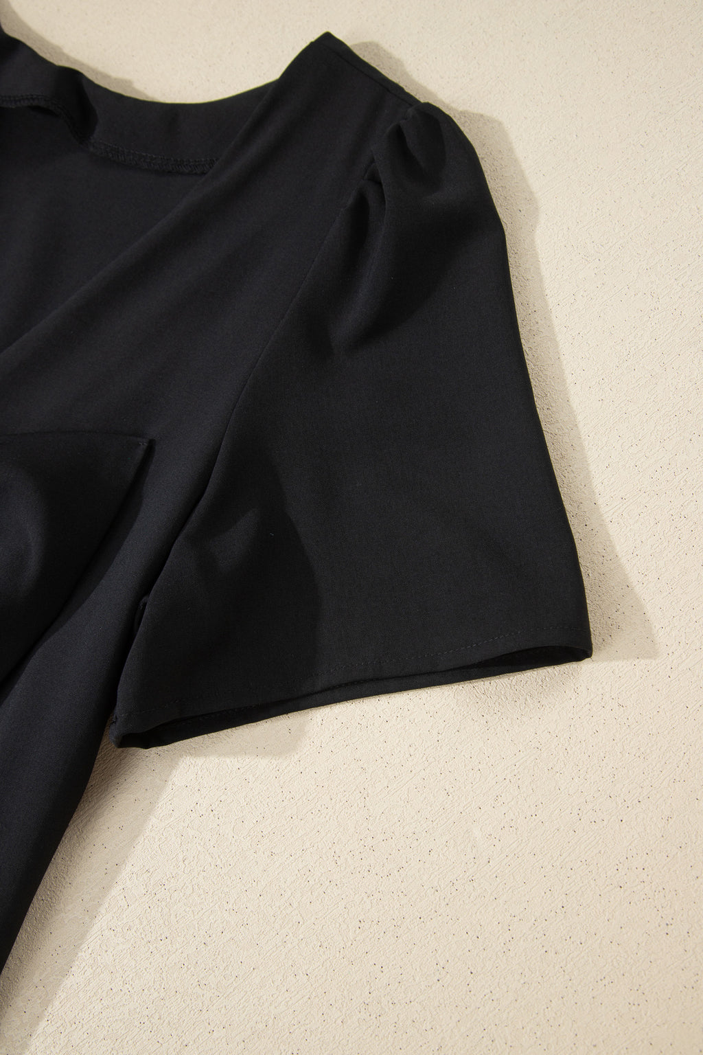 Black Bow Decor Backless Short Sleeve Shift Mini Dress S-XL