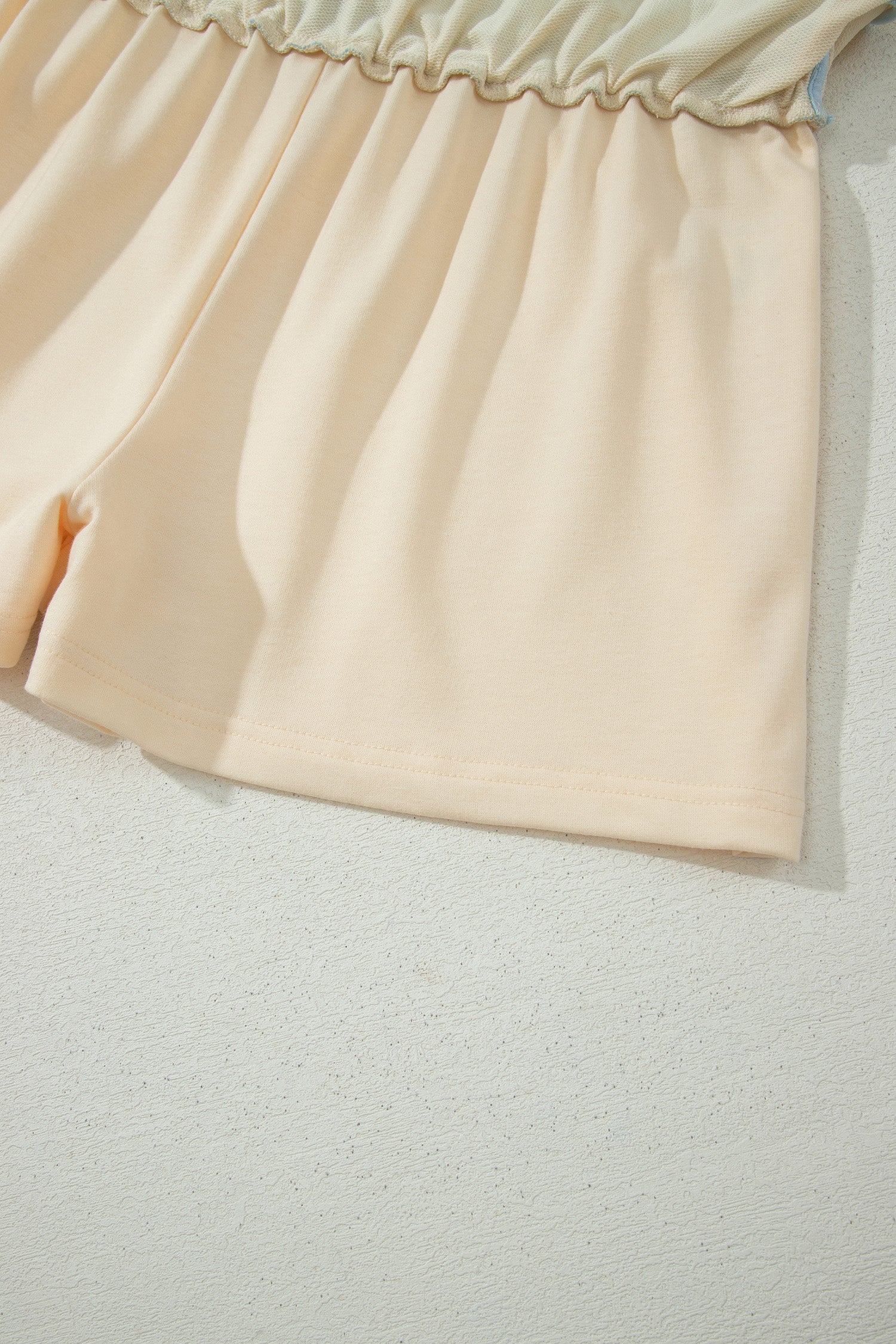 Colourblock Drop Shoulder T-Shirt & Skort 2-Piece Set Beige Black Green