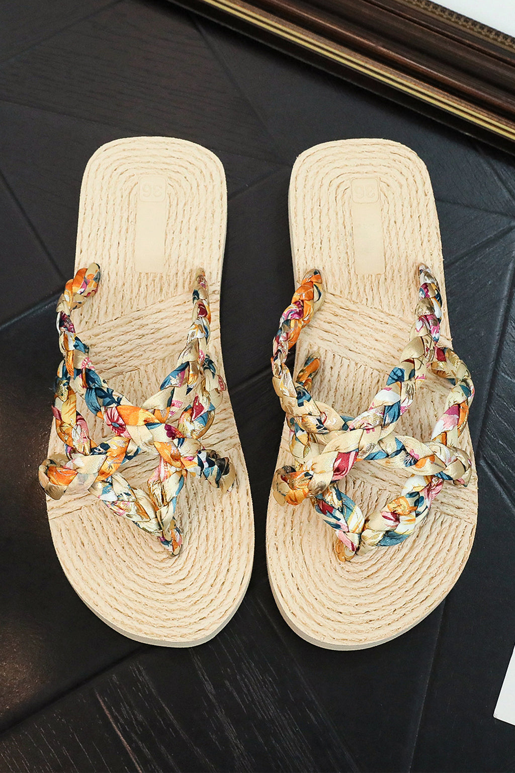 Women's Women's Beige Boho Printed Woven Caged Summer Sandals EU 37-41 at LivelyLooks