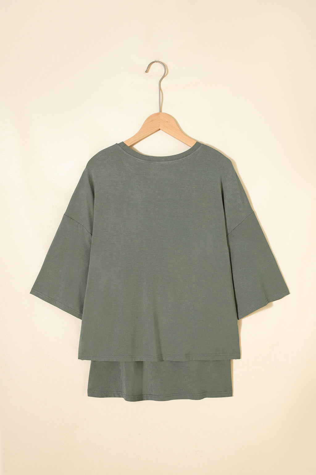 Oversized Tee & Tie Wrap Mini Skort 2pcs Set | Black & Laurel Green