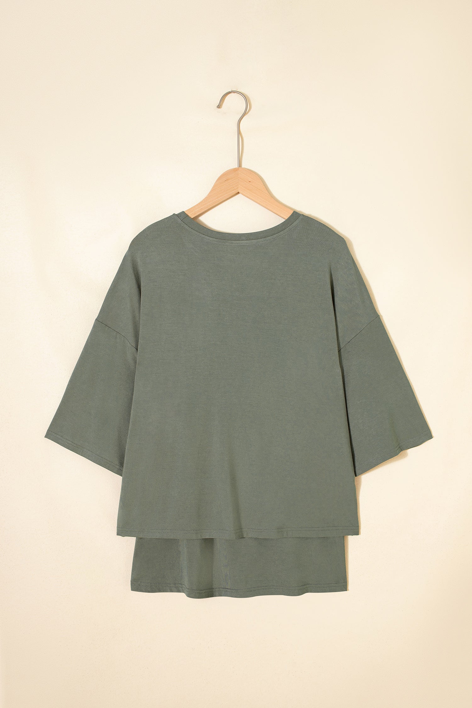 Oversized Tee & Tie Wrap Mini Skort 2pcs Set | Black & Laurel Green