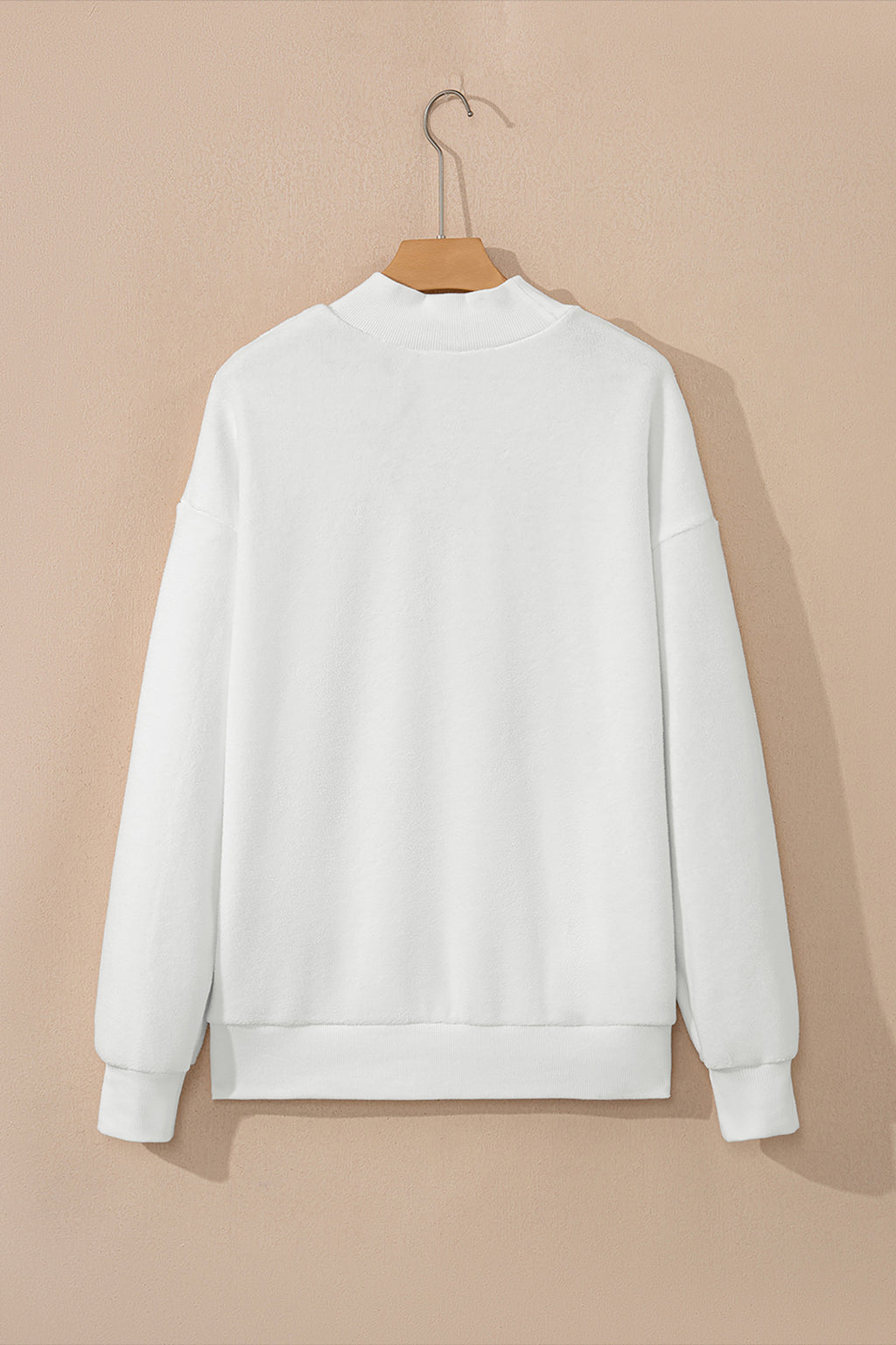 Carrot Oversized Reversible Sweatshirt Drop Shoulder Mock Neck Women S-XL