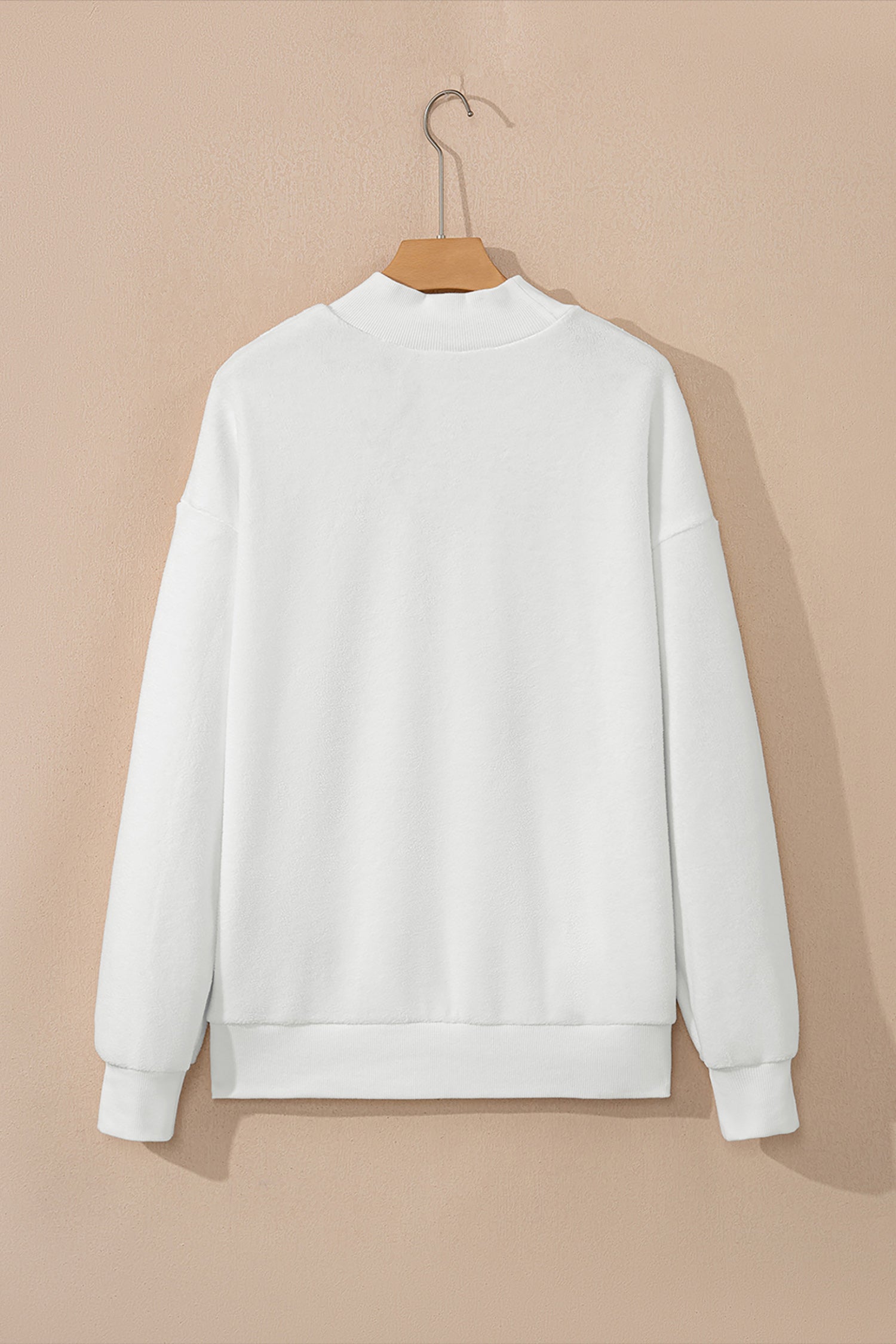 Carrot Oversized Reversible Sweatshirt Drop Shoulder Mock Neck Women S-XL