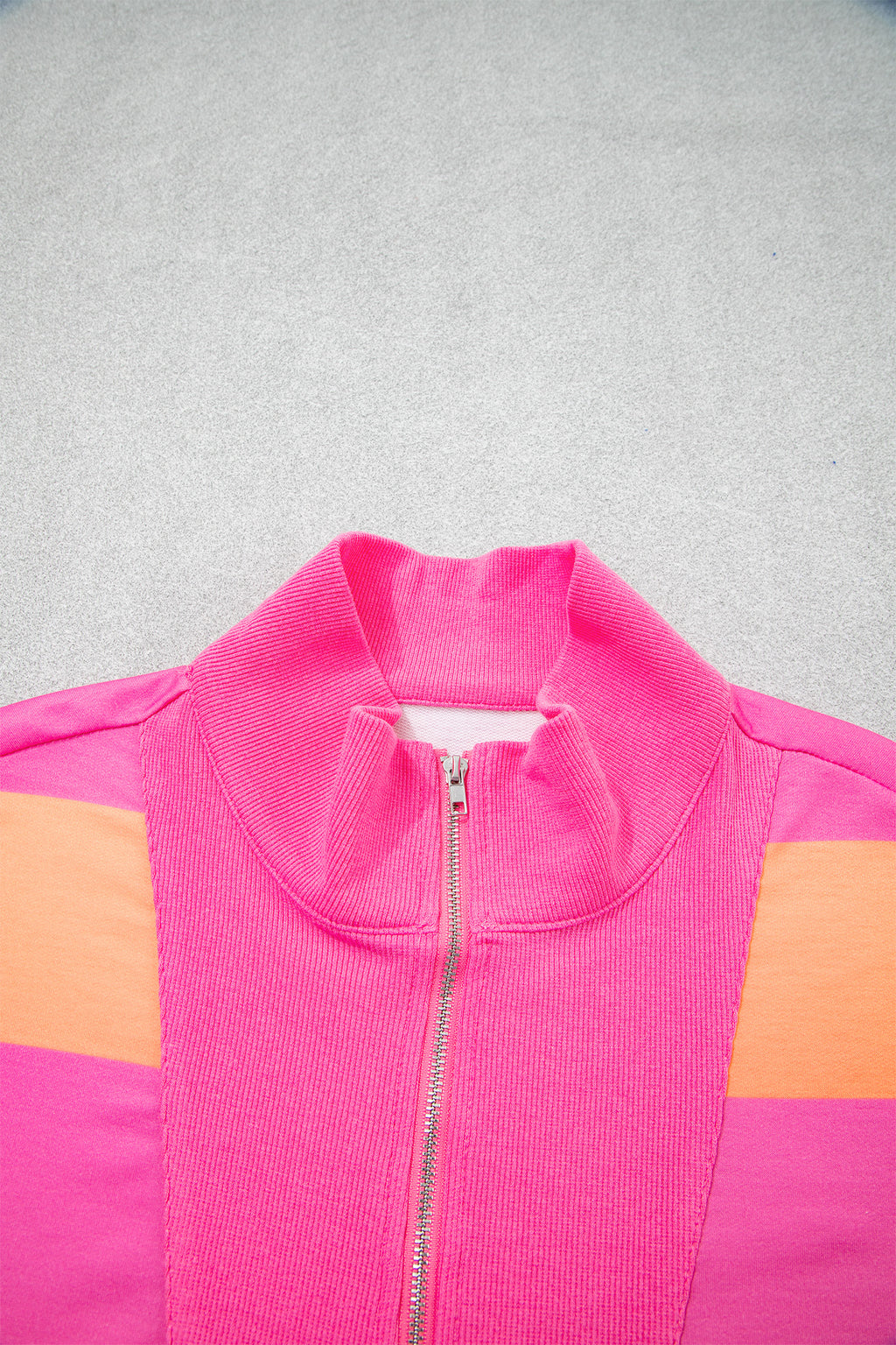 Seam Detail Half-Zip Tee & Casual Shorts Co-ord | Pink, Sky Blue & Yellow Stripe