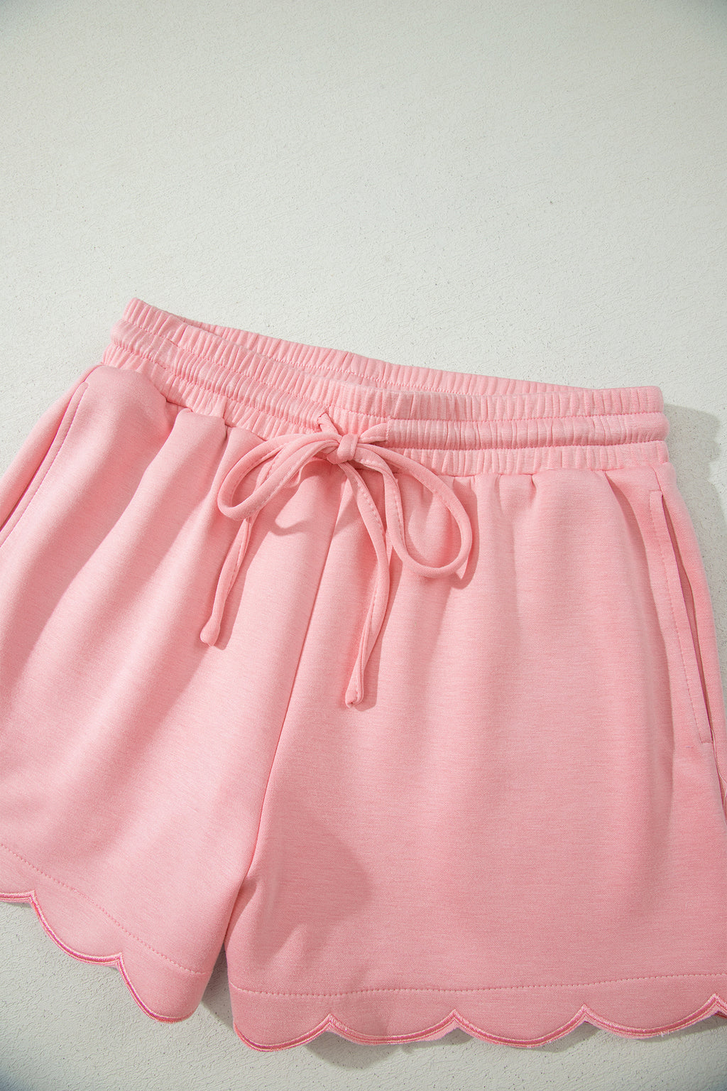 Gossamer Pink Scalloped V-Neck Dolman Top & Shorts Co-ord Set S-XL