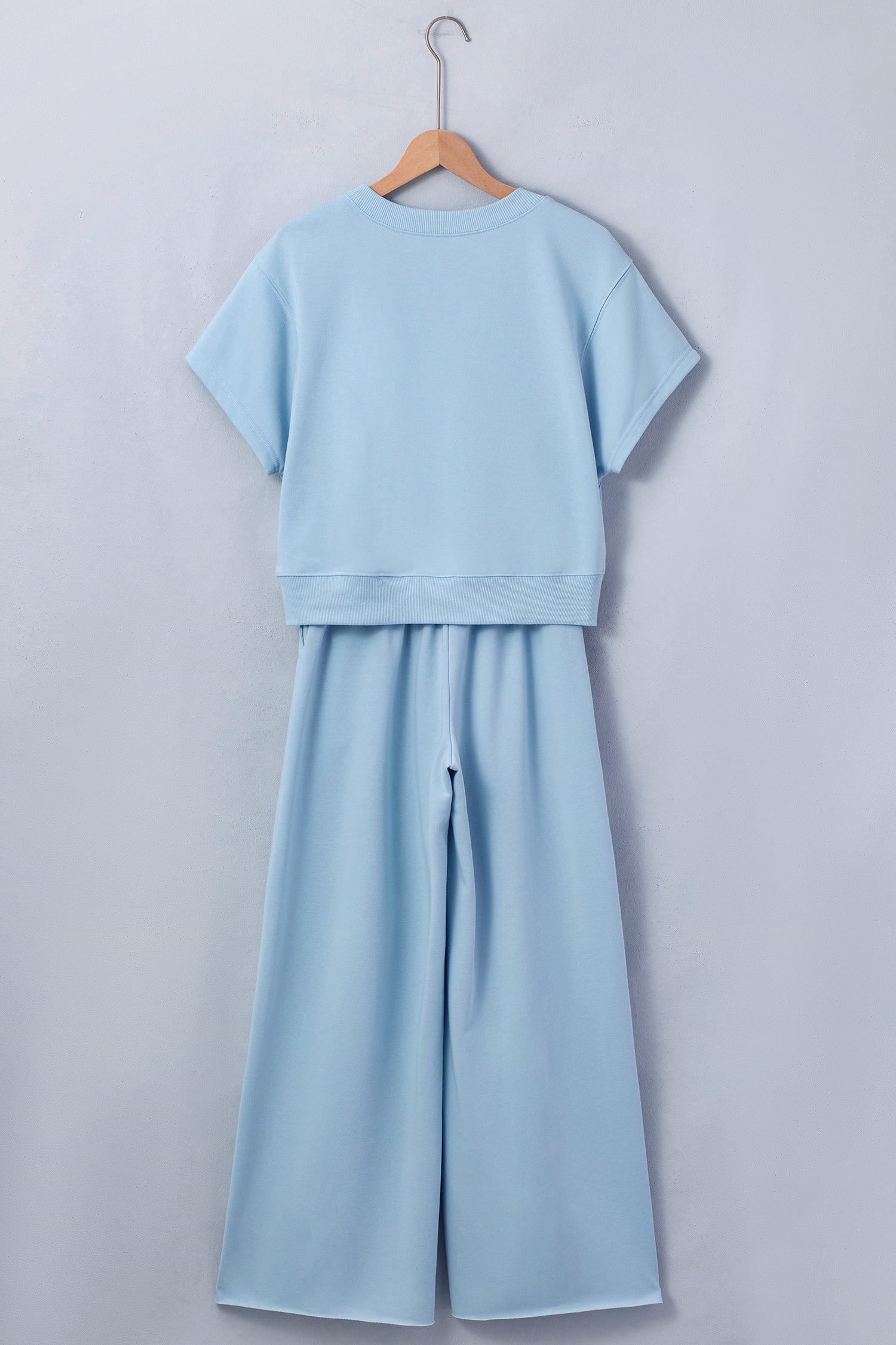 Solid Loose Tee & Drawstring Wide Leg Pants Co-ord Set | 4 Colours | UK 8–22