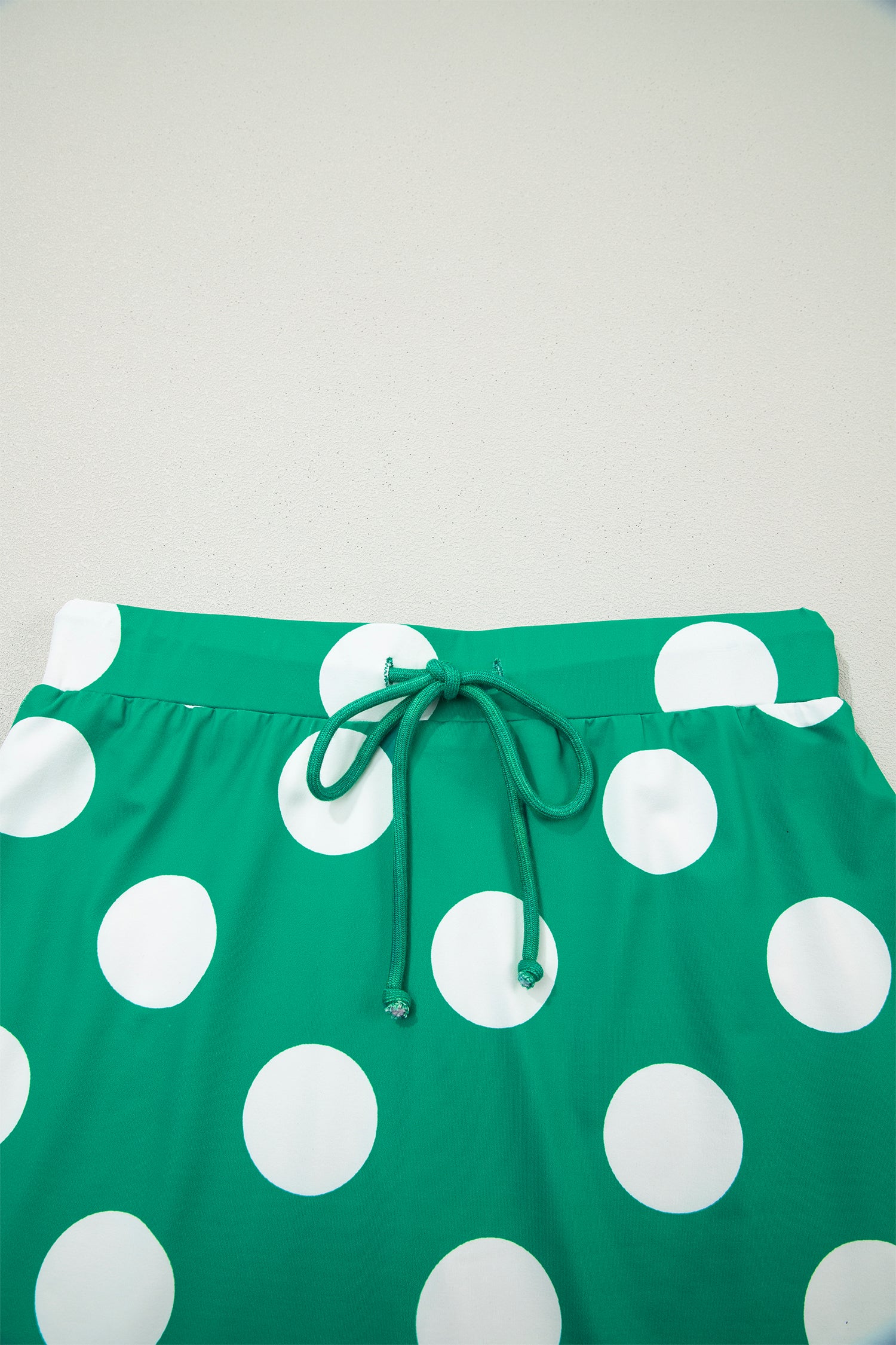 Green Polka Dot 2pcs Set Cropped Tee Bodycon Skort Women S-XL