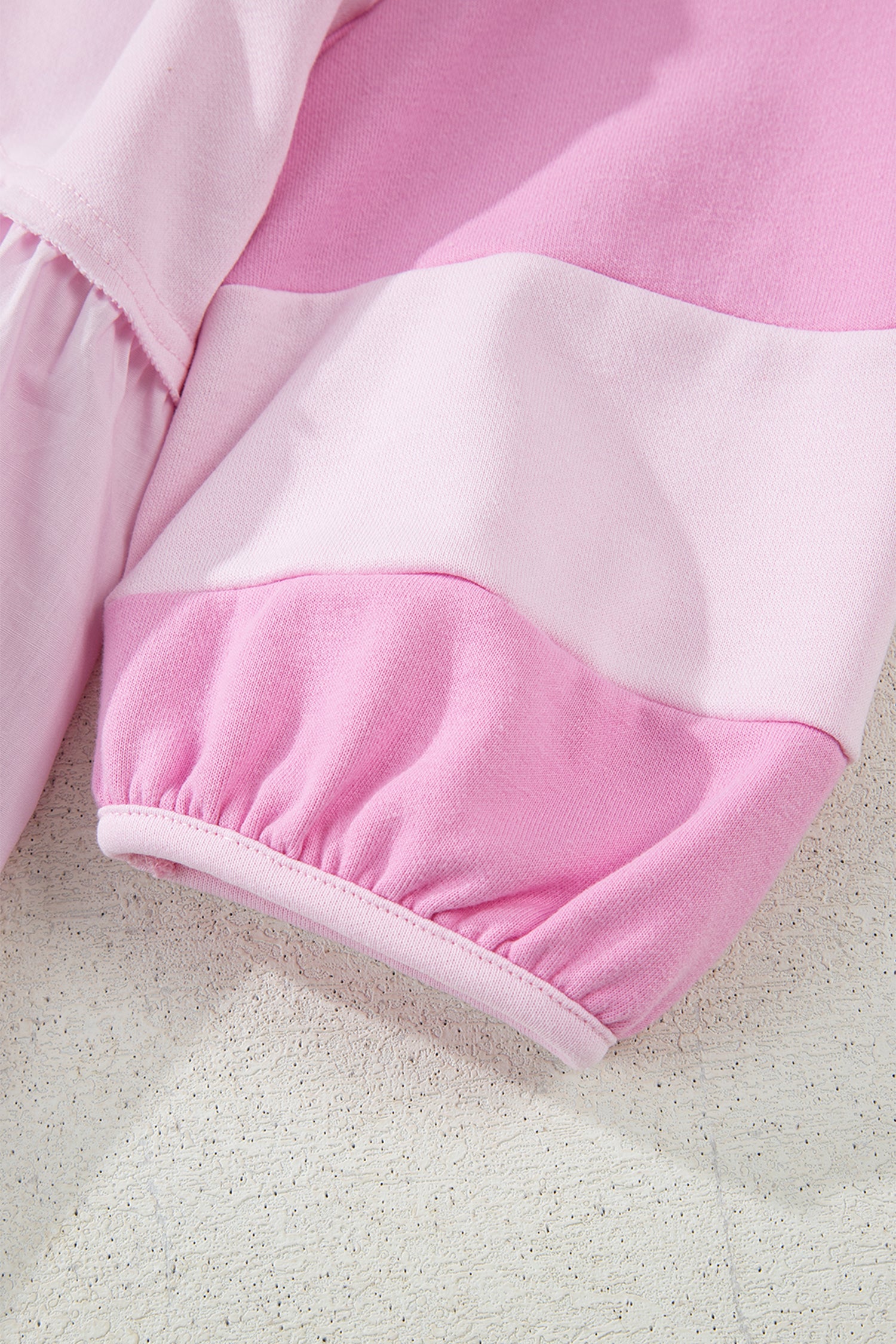 Pink Raw Seam Colour Block Polo Collar Mini Dress S-XL