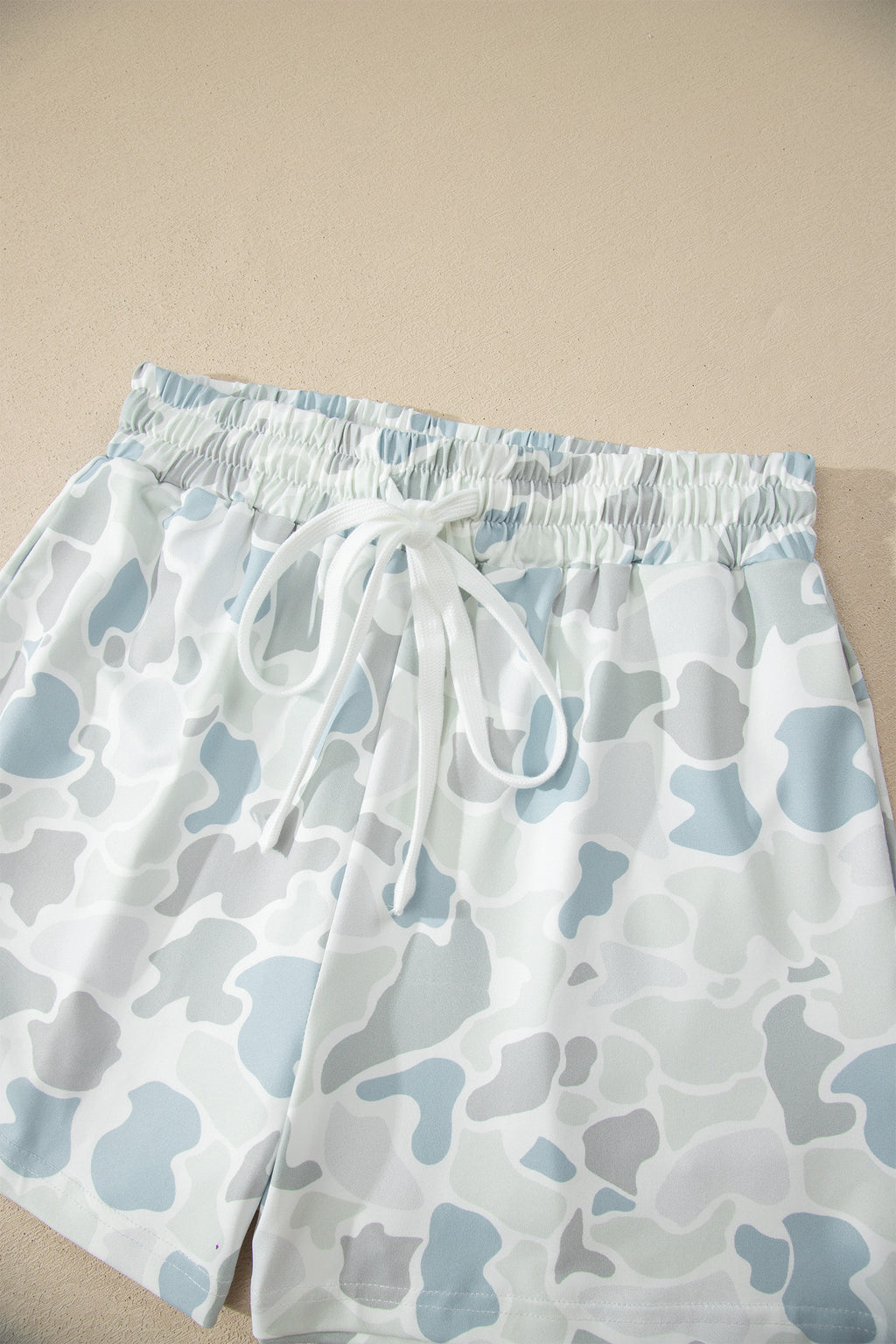 Multicolour Camouflage Print Casual Tee & Drawstring Shorts Co-ord Set