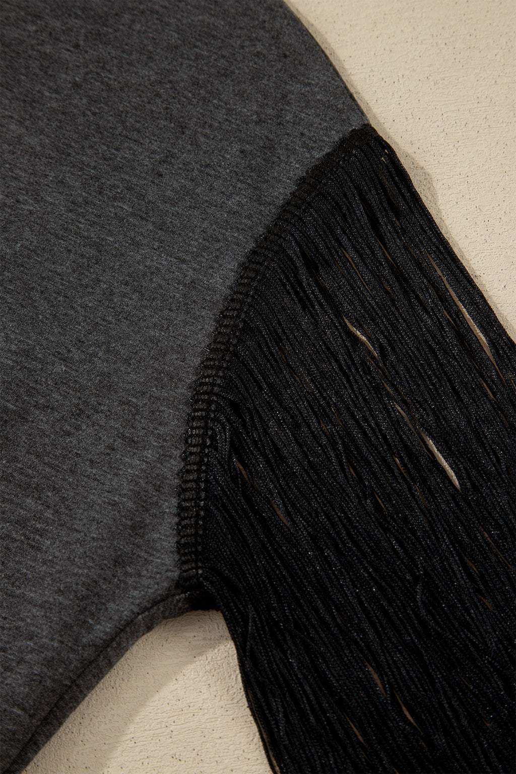 LivelyLooks Carbon Grey YEE HAW Fringed Sleeve Western Graphic Tee women's fashion