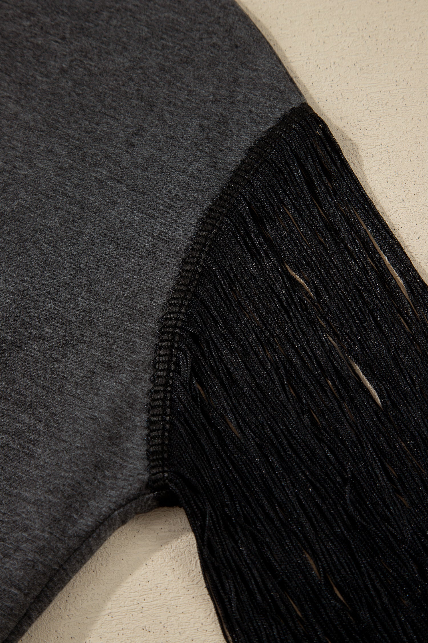 LivelyLooks Carbon Grey YEE HAW Fringed Sleeve Western Graphic Tee women's fashion