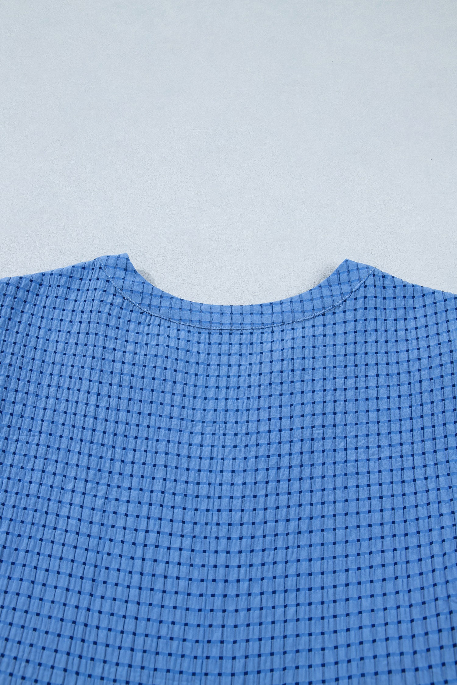 Dusk Blue & Yellow Gingham Bow Tie V-Neck Tiered Midi Dress | Pockets