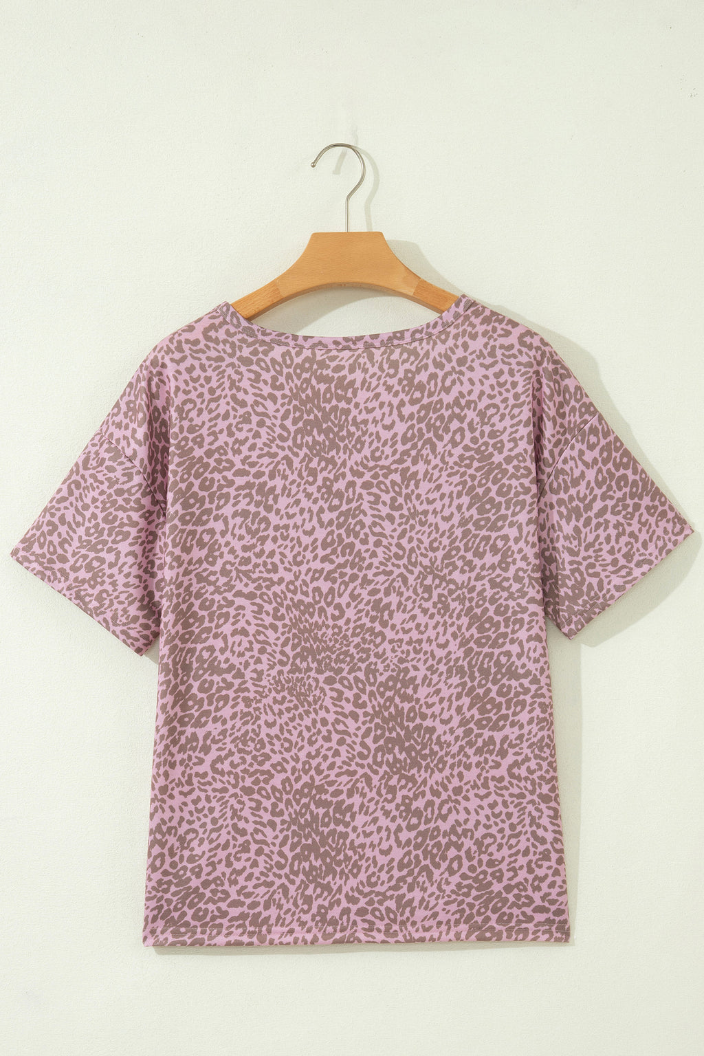 LivelyLooks Khaki Leopard Retro Studded Star Patch Loose Tee Animal Print T-Shirt Boho Top women's fashion