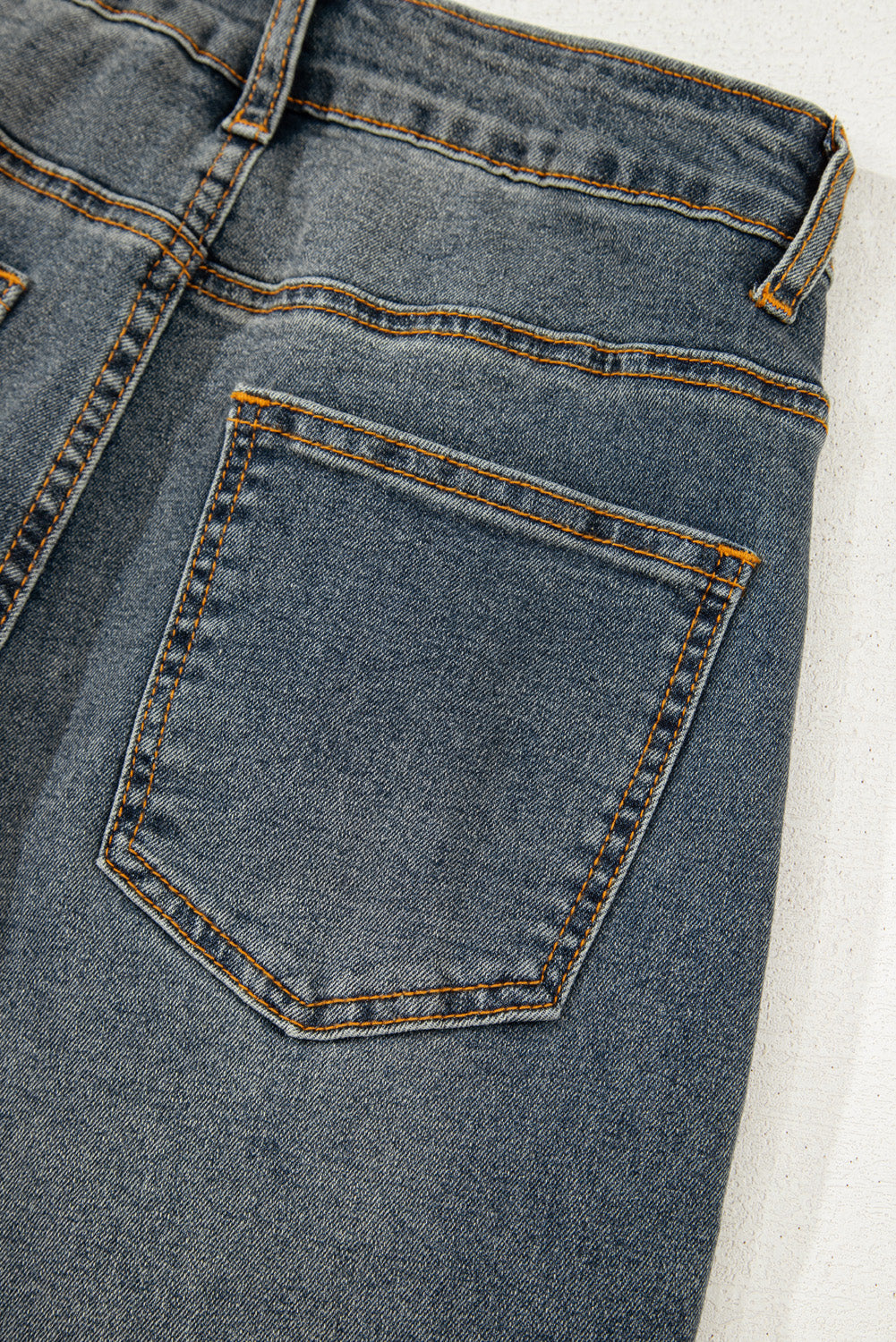 Shop Sail Blue Exposed Stitching Loose Straight High Waist Barrel Jeans at LivelyLooks
