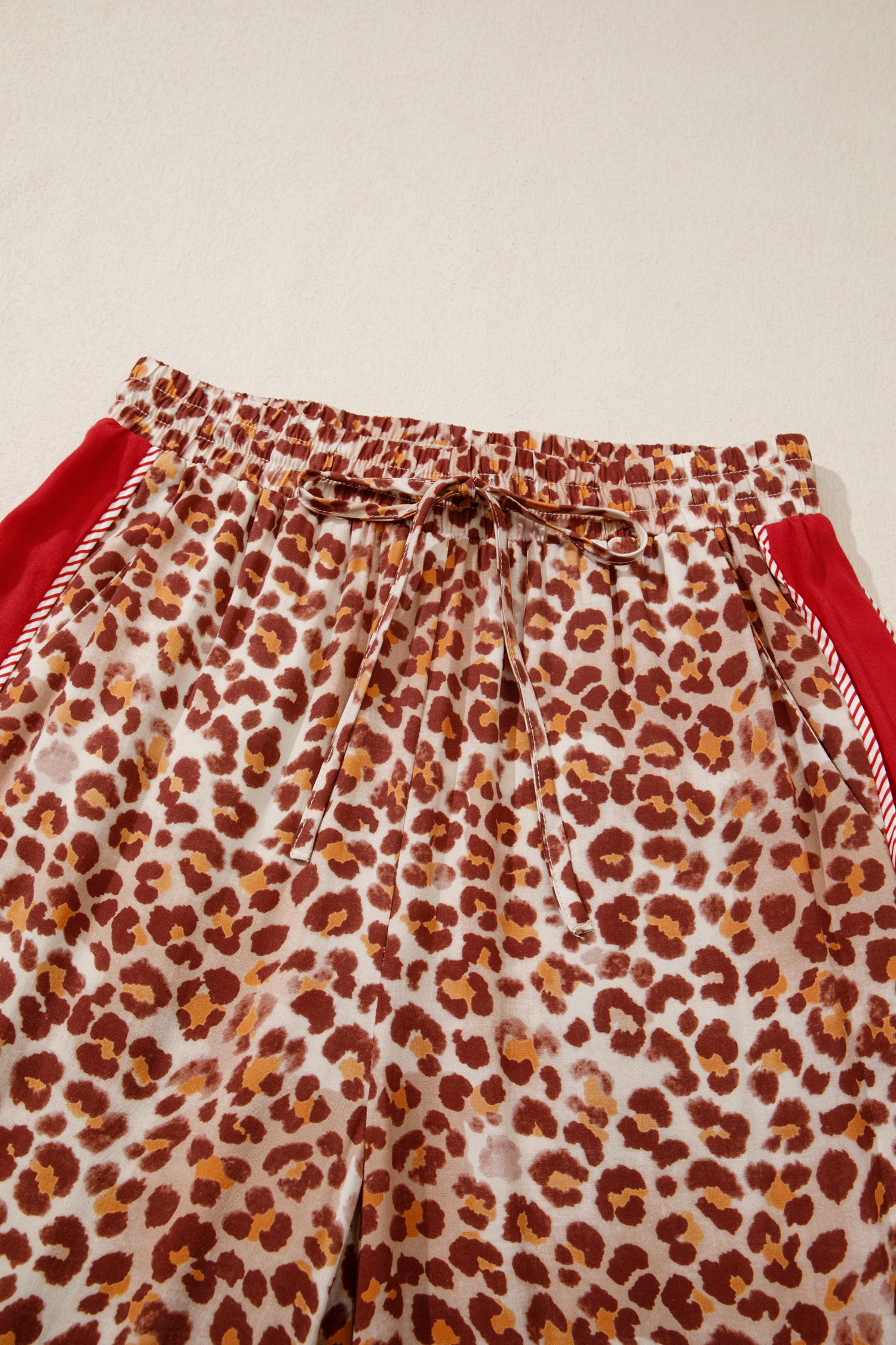 Brown Contrast Trim Leopard Top & Pant Set | UK 8–22