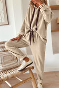 Leopard Drawstring Corduroy Co-ord Hoodie & High Waist Pants UK 8-22