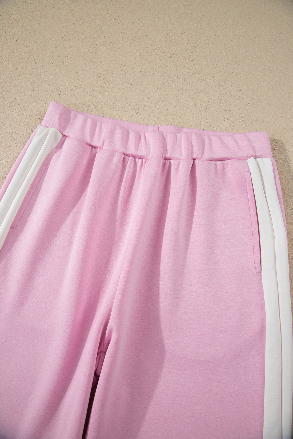 Colourblock Trim Cropped Tank & Wide Leg Trousers Set | Pink & Sky Blue | Sizes 8-22