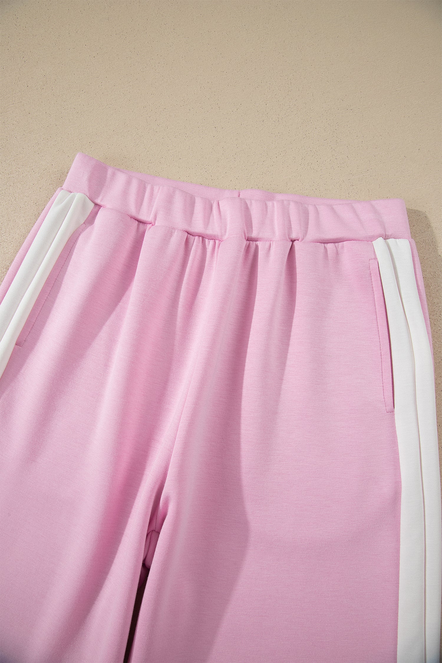 Colourblock Trim Cropped Tank & Wide Leg Trousers Set | Pink & Sky Blue | Sizes 8-22
