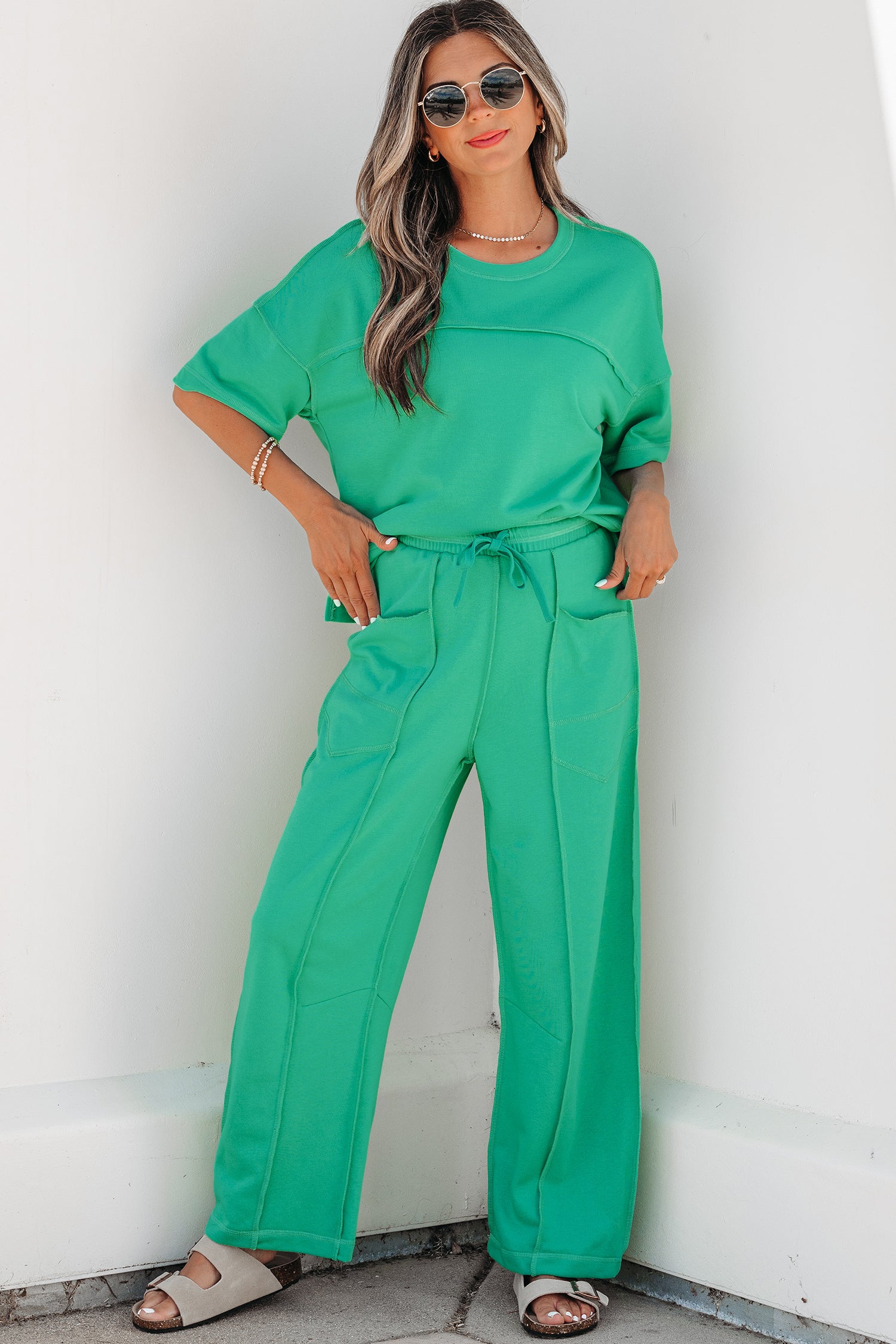 Drop Shoulder Boxy Tee & Barrel Pants Co-ord Set | Multiple Colours | UK 8–26