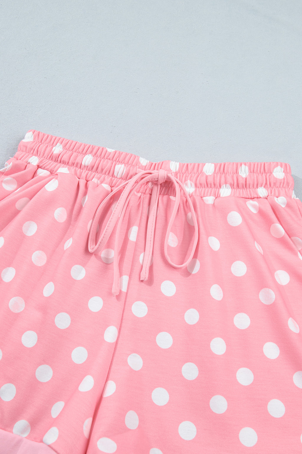 Polka Dot Oversized Top & Shorts Co-ord Set | Beige Pink Blue Green