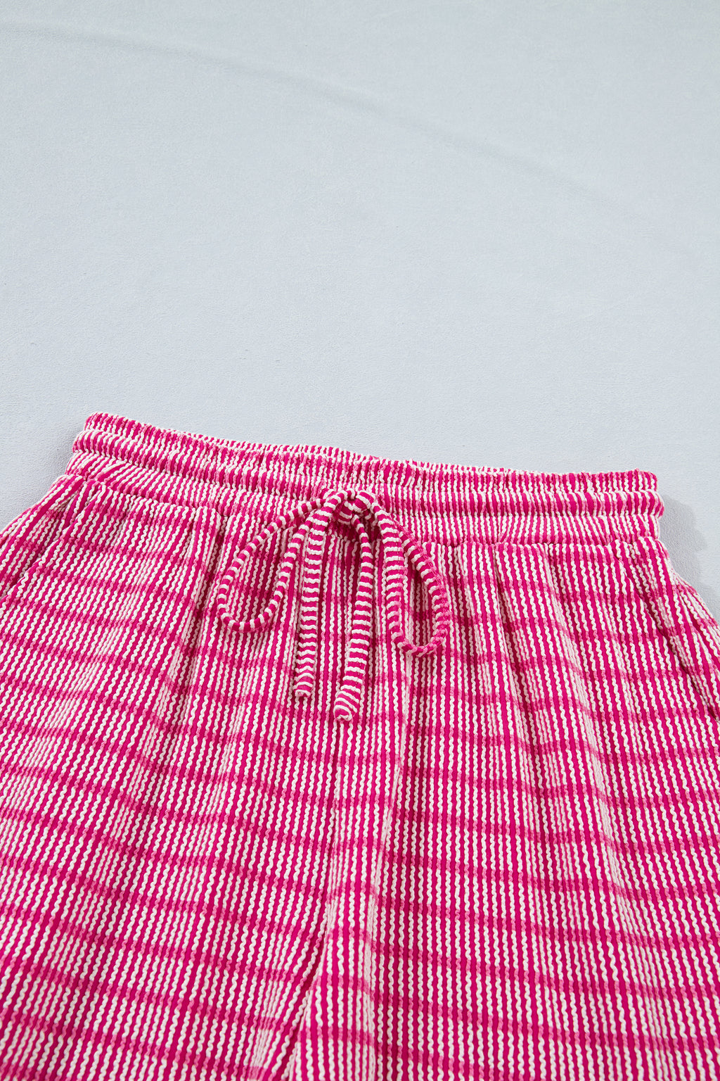 LivelyLooks Stripe Raised Rib Tee & Drawstring Shorts Set Women's S-XL women's fashion