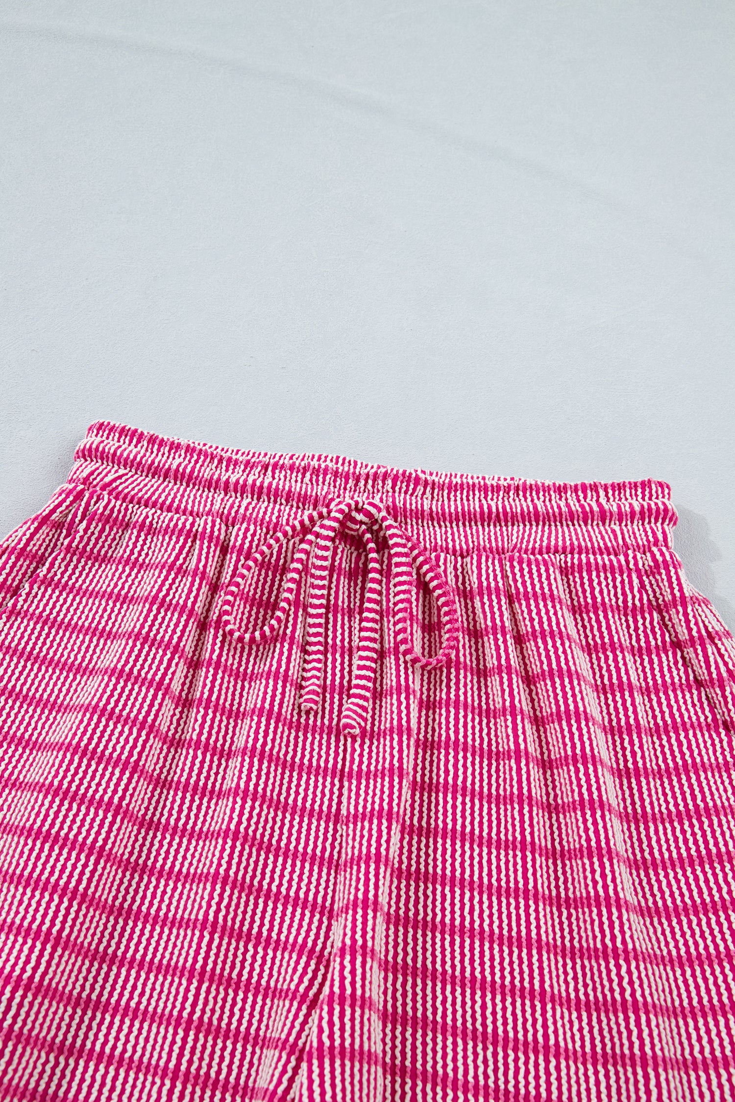 LivelyLooks Stripe Raised Rib Tee & Drawstring Shorts Set Women's S-XL women's fashion