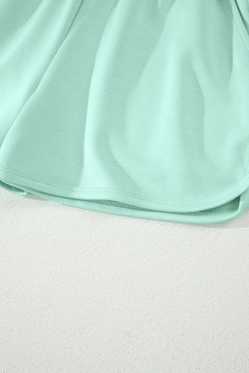 Exposed Seam Mock Neck Oversized Tee & Shorts Set – Mist Blue
