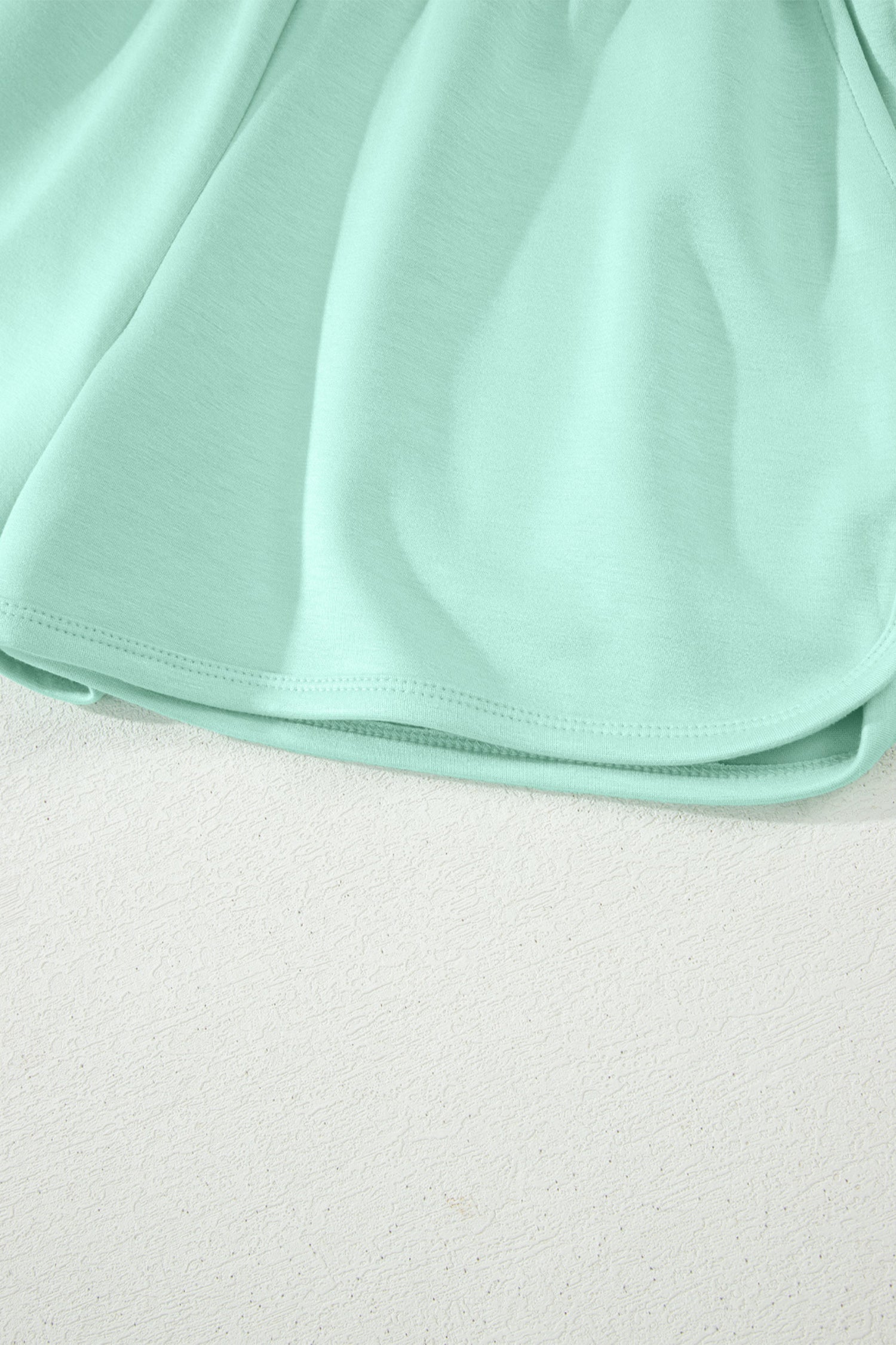Exposed Seam Mock Neck Oversized Tee & Shorts Set – Mist Blue