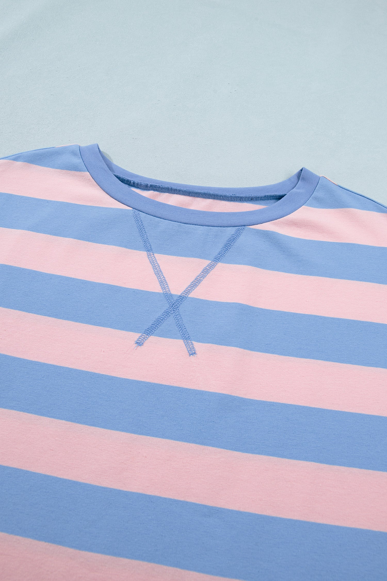 Striped Dolman Tee & Drawstring Skort Set – Pink, Rose & Yellow
