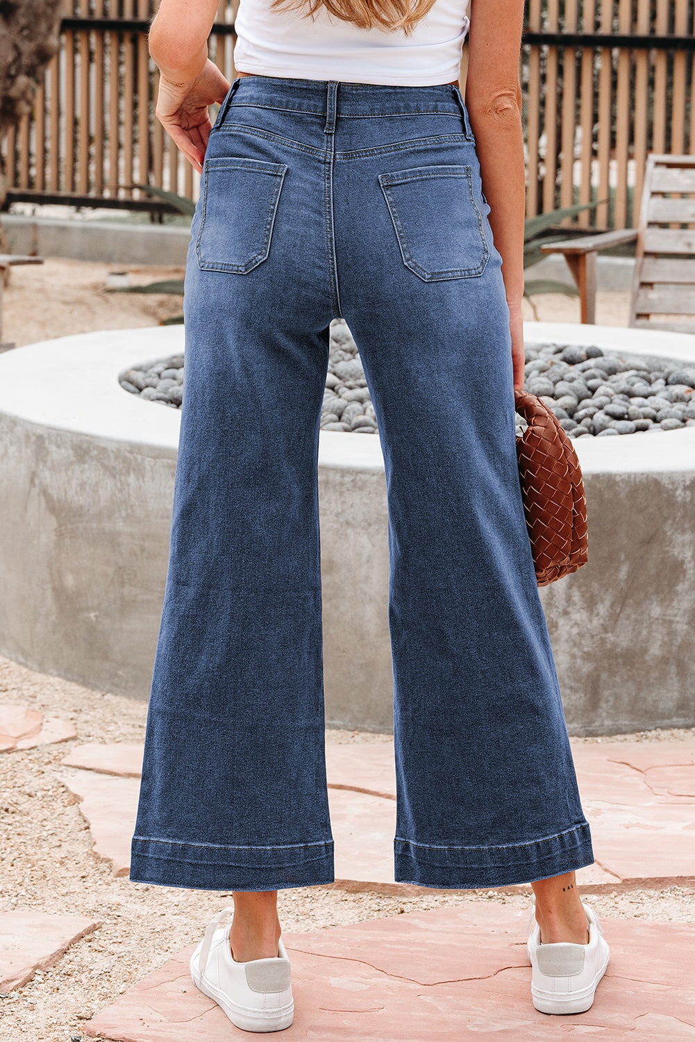 Women's Women's Cropped High Rise Wide Leg Jeans 3 Colours Sizes 4-16 at LivelyLooks