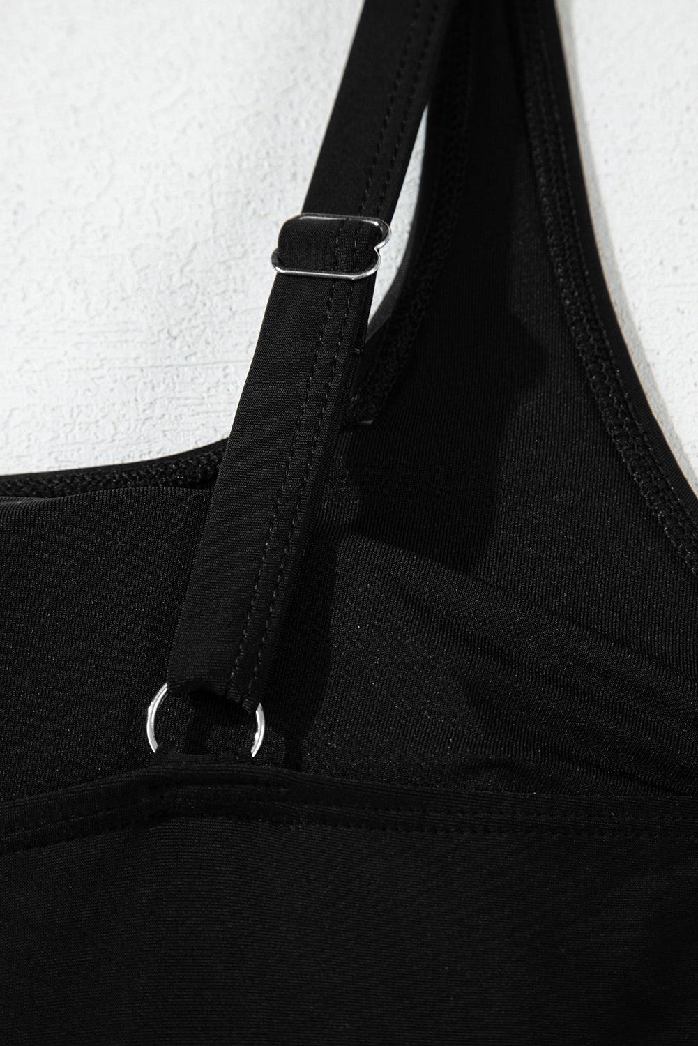 Square Neck Side-Tie Waist A-Line Swim Dress | Green & Black | UK 8-22