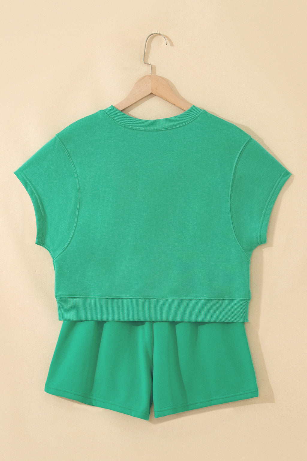 Loose Tee Drawstring Shorts Co-ord Set Mist Blue Sea Green S-XL