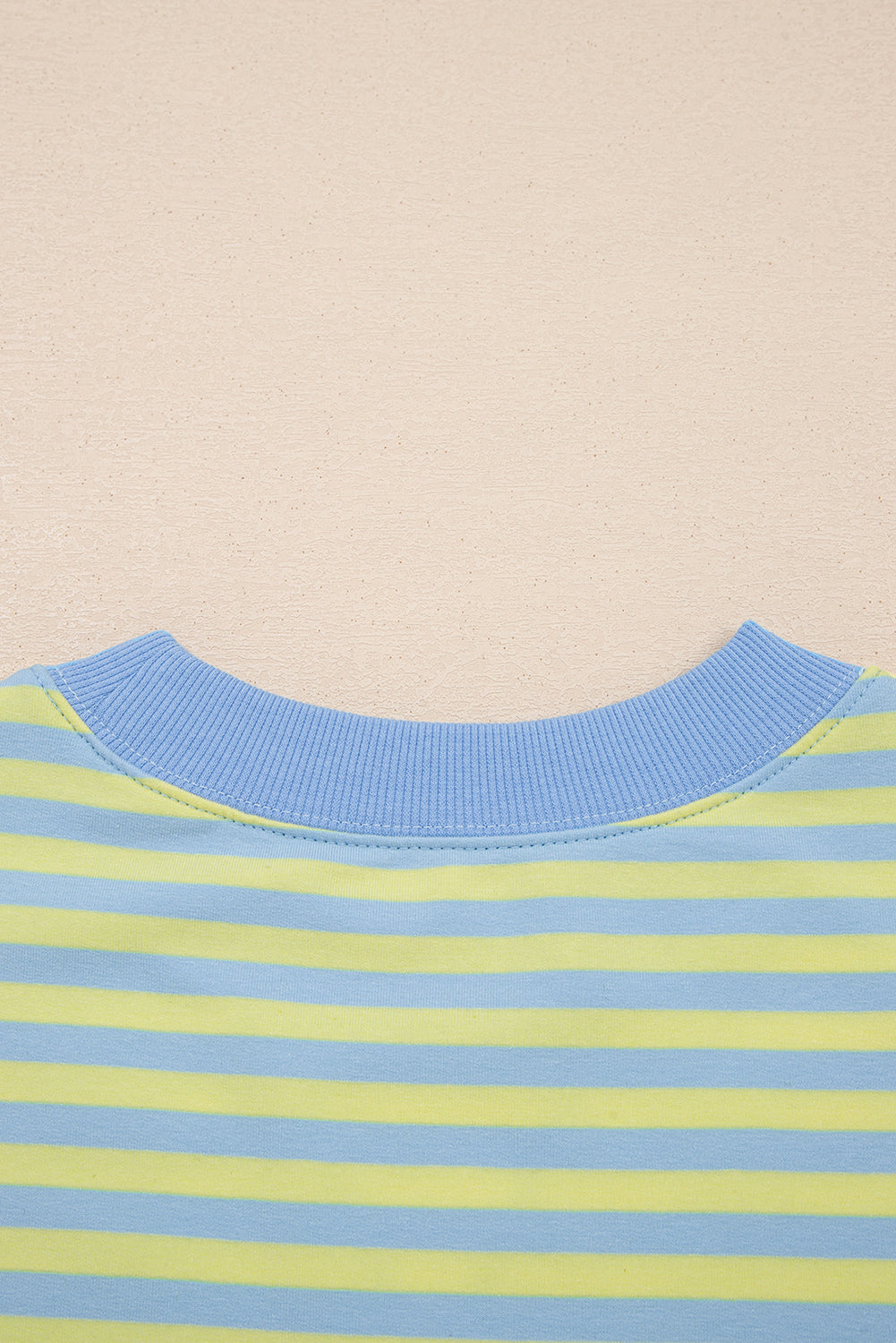 Stripe Colour Block Long Sleeve Pullover & Shorts Set | Pink, Yellow & Green Stripe