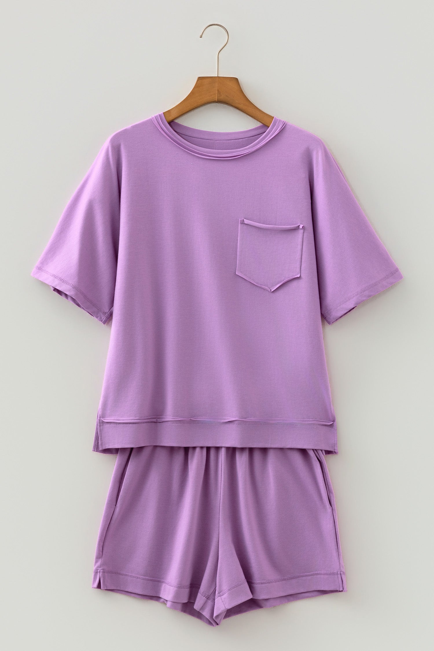 Oversized Top & Shorts Co-ord Set – Orchid, Mint Green & Strawberry Pink