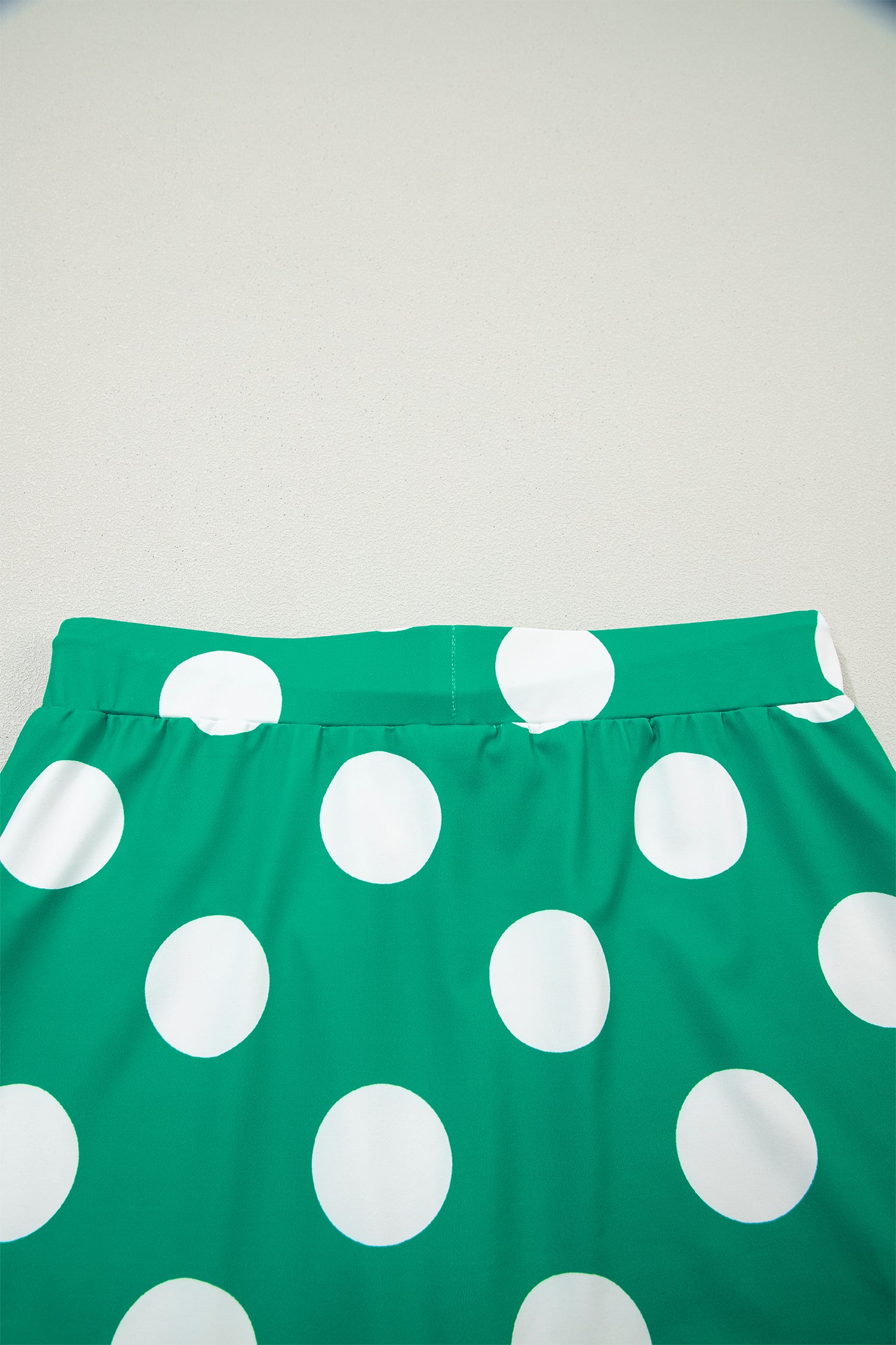 Green Polka Dot 2pcs Set Cropped Tee Bodycon Skort Women S-XL