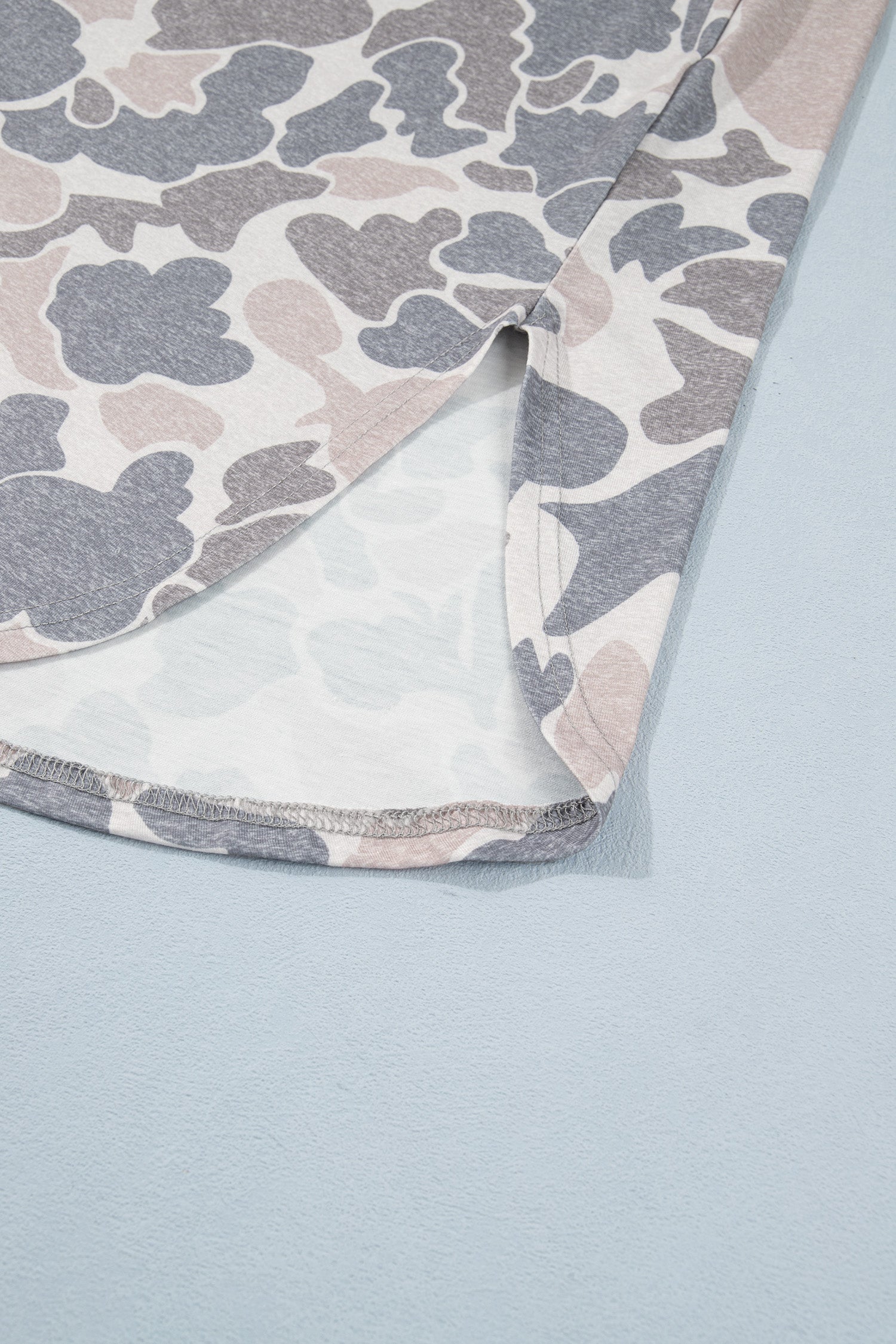 Shop Women's Camo Print Drop Shoulder Side Slit Casual Dress Multicolour S-XL at LivelyLooks
