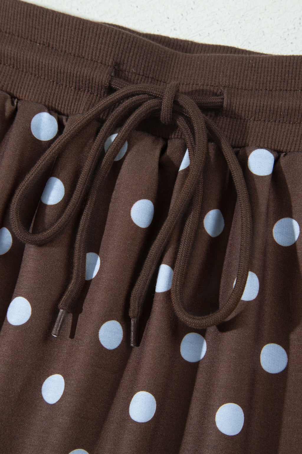 Brown Polka Dot Long Sleeve Pullover Bow Detail Skort Set | UK 8–22
