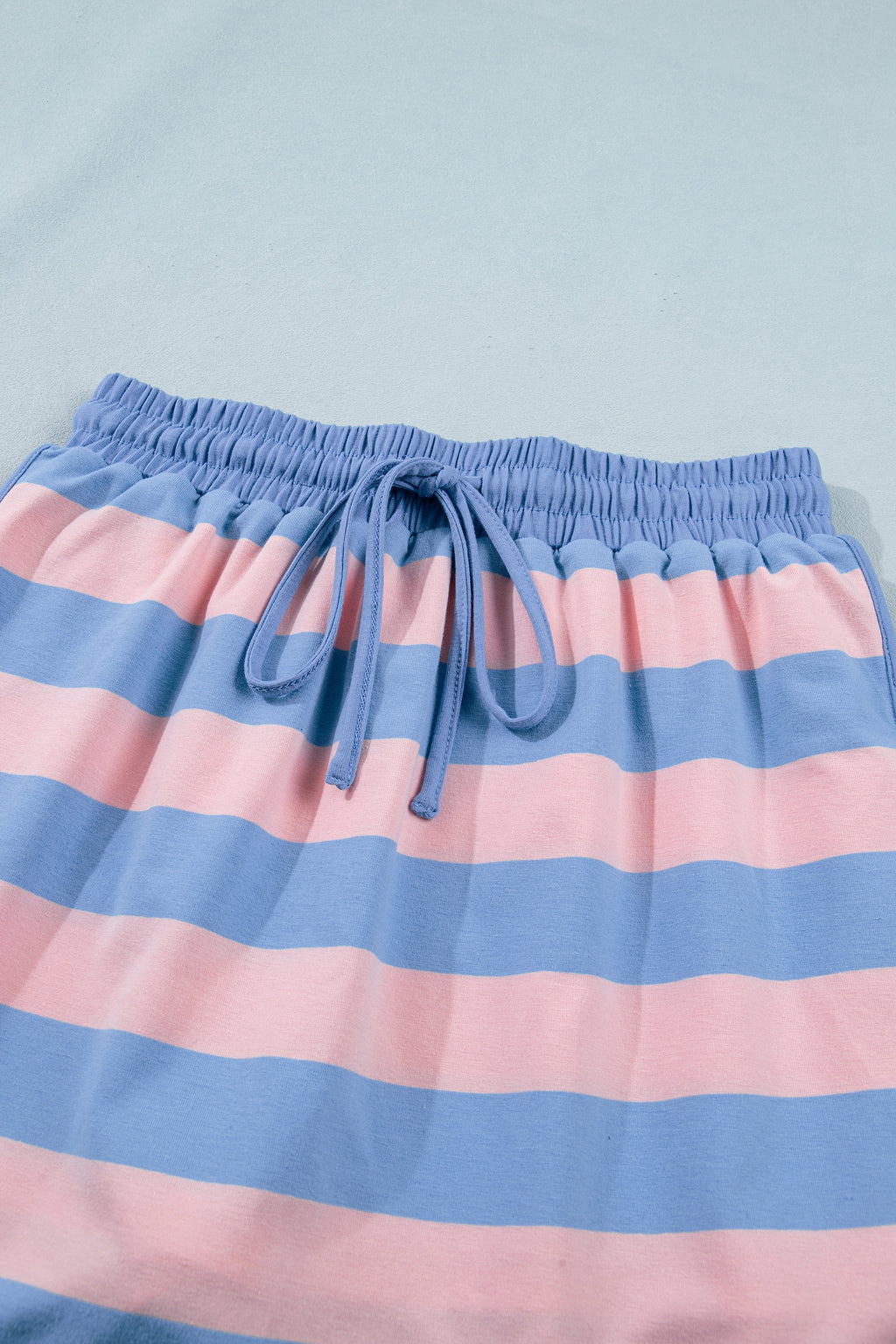 Striped Dolman Tee & Drawstring Skort Set – Pink, Rose & Yellow