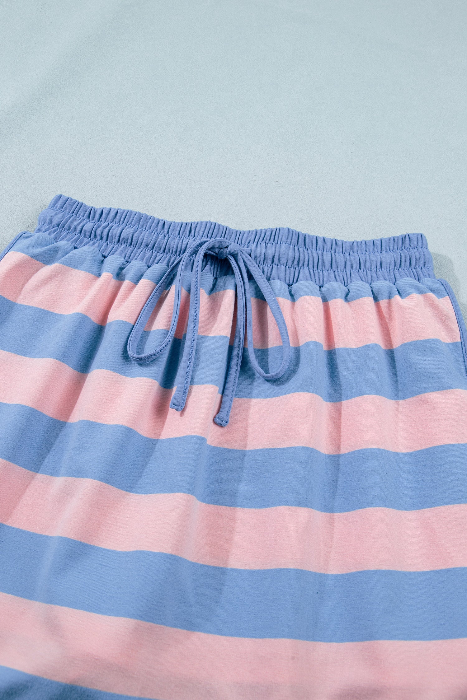 Striped Dolman Tee & Drawstring Skort Set – Pink, Rose & Yellow