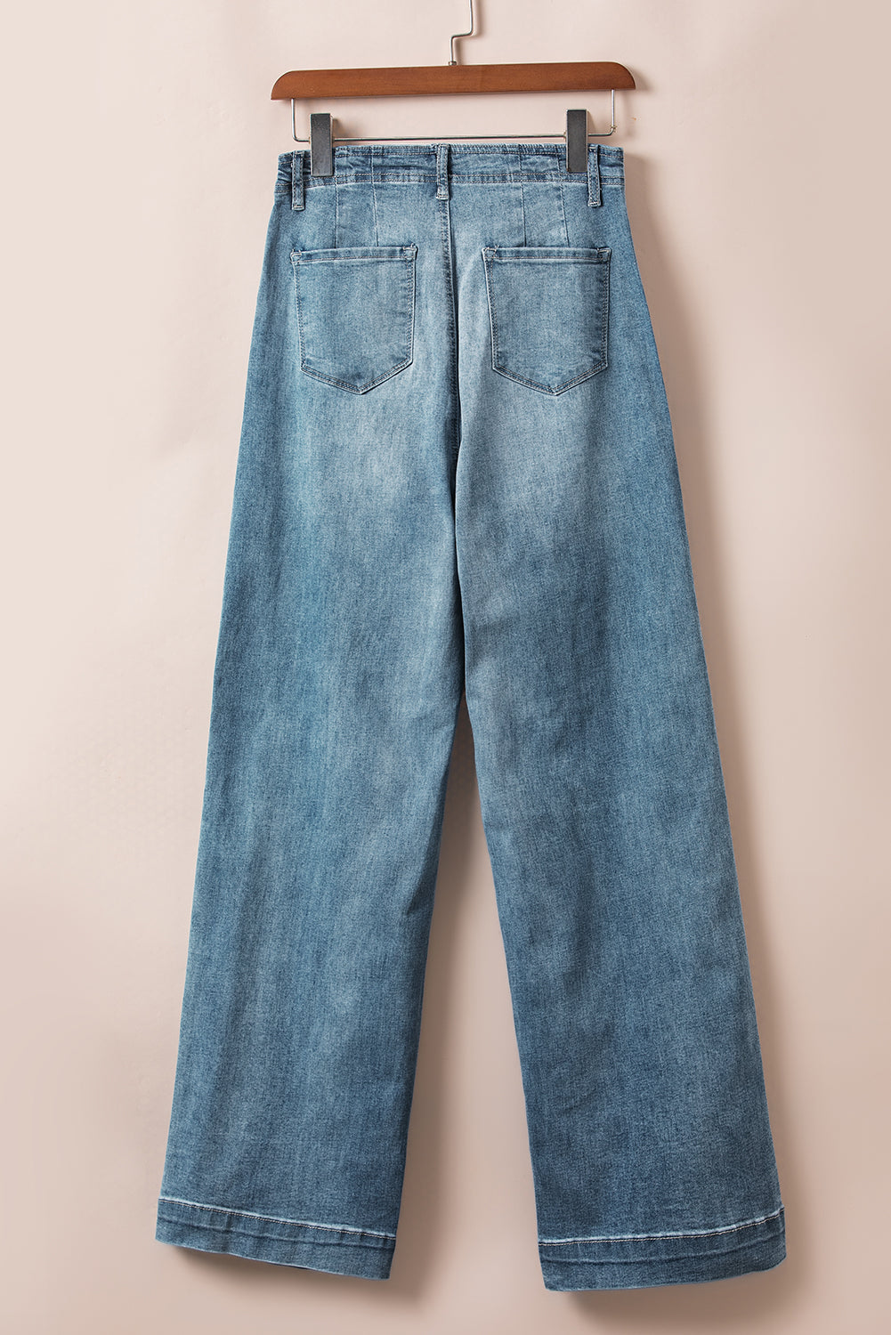 Women's Women's Medium Wash Straight Jeans Multi Button Loose Leg Sizes 6-16 at LivelyLooks
