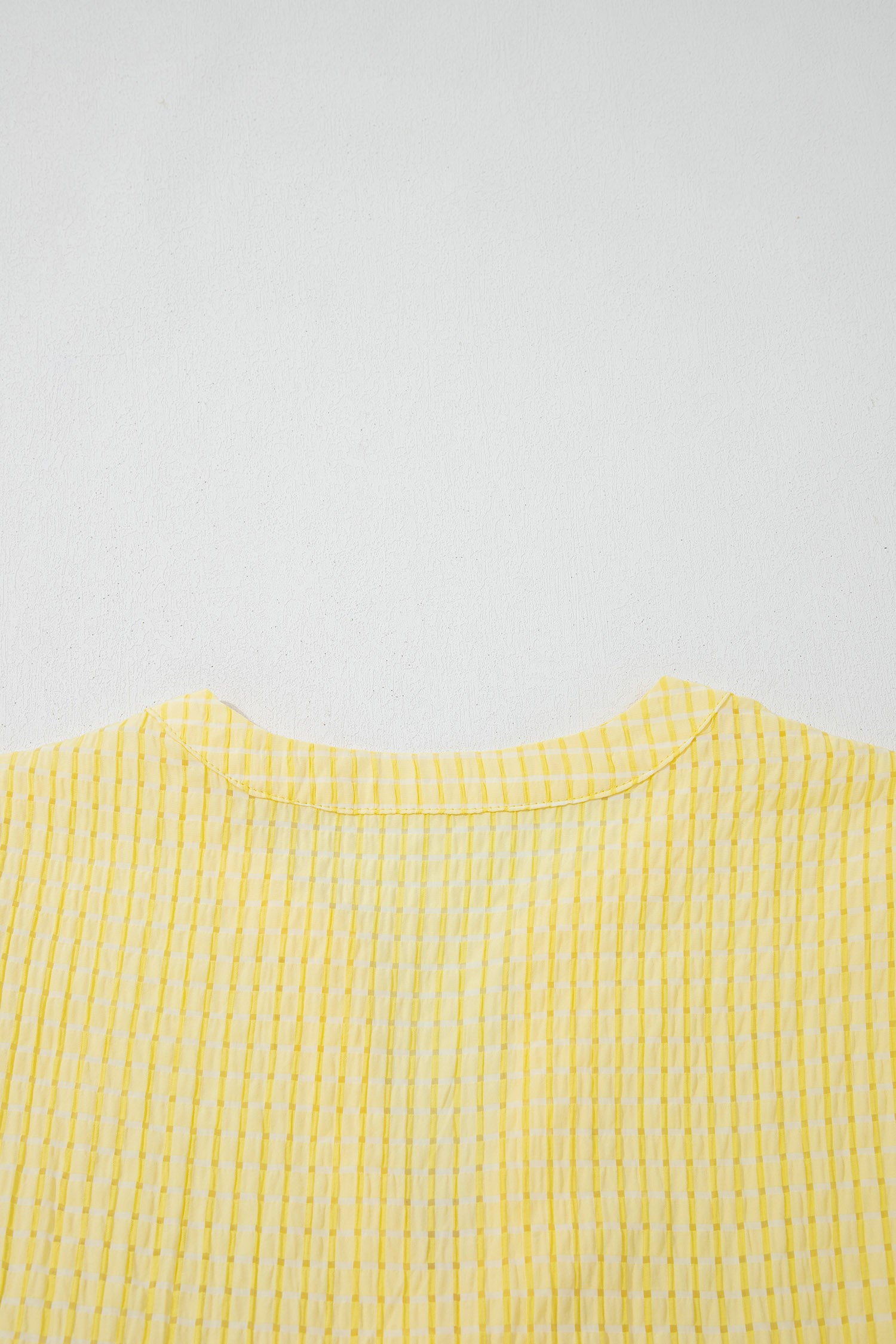 Dusk Blue & Yellow Gingham Bow Tie V-Neck Tiered Midi Dress | Pockets