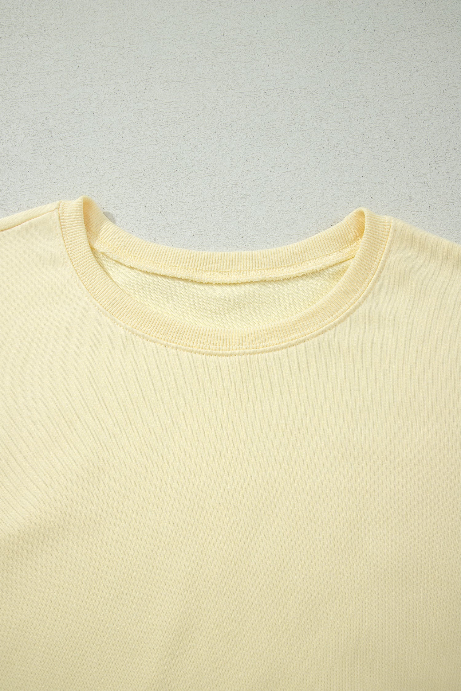 Yellow Cream Solid Tee & Drawstring Shorts Comfy 2-Piece Set