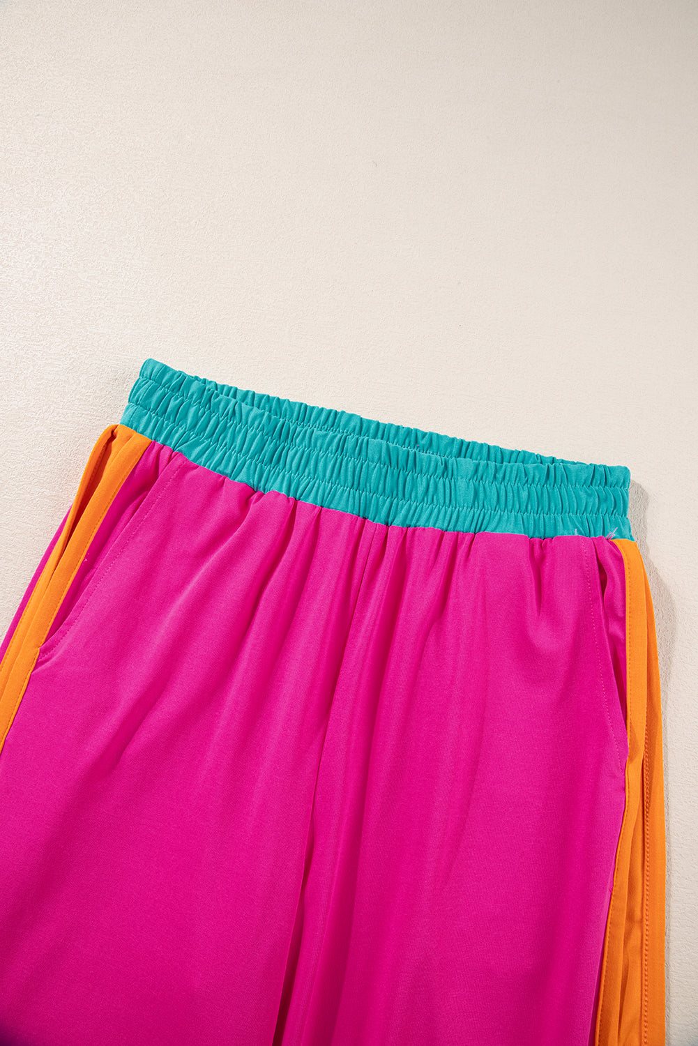 Colour Block Cap Sleeve Tee & Crop Wide Leg Trousers Set | 8 Colours