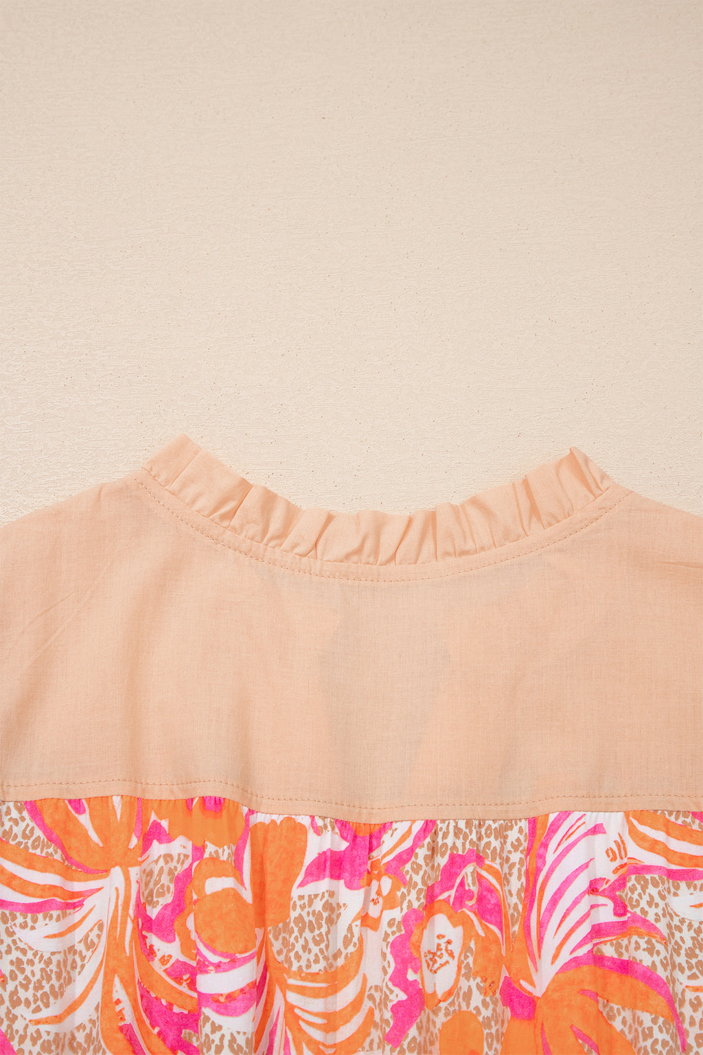 Rose Floral Colour Block Ruffled Short Sleeve Flared Midi Dress S-XL