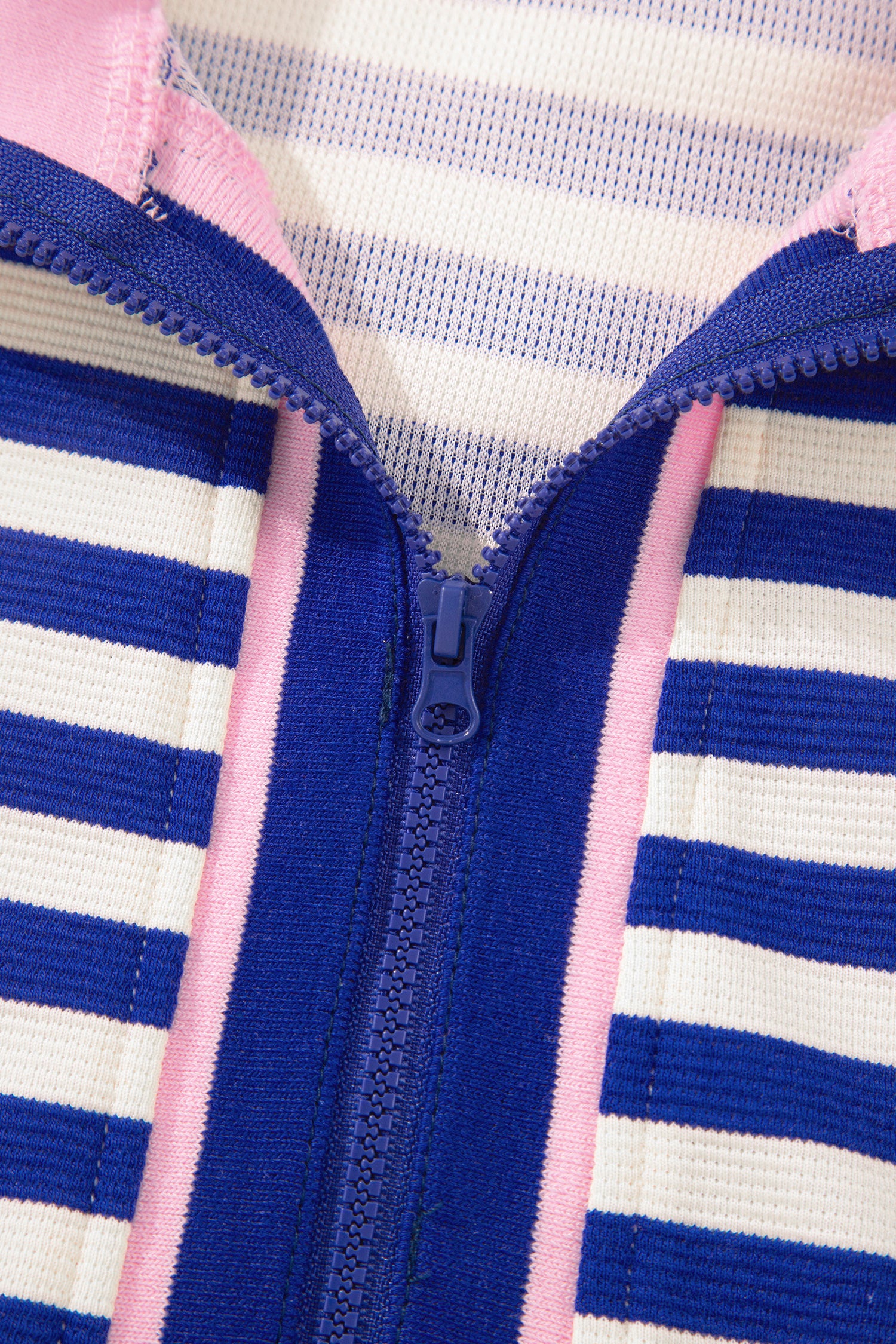 LivelyLooks Dark Blue Textured Stripe Contrast Trim Zip Collar Sleeveless 2-Piece Skort Set women's fashion
