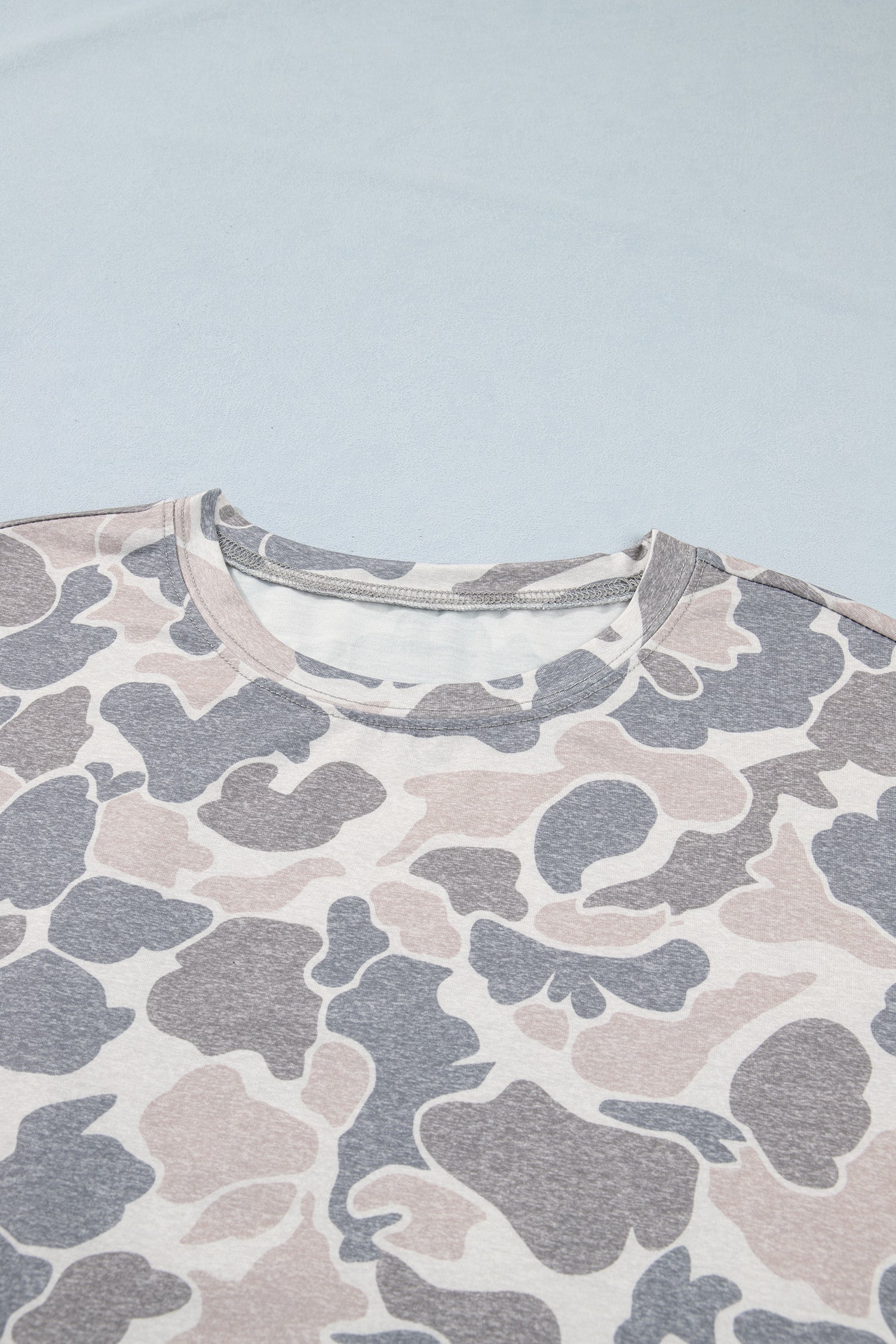 Shop Women's Camo Print Drop Shoulder Side Slit Casual Dress Multicolour S-XL at LivelyLooks