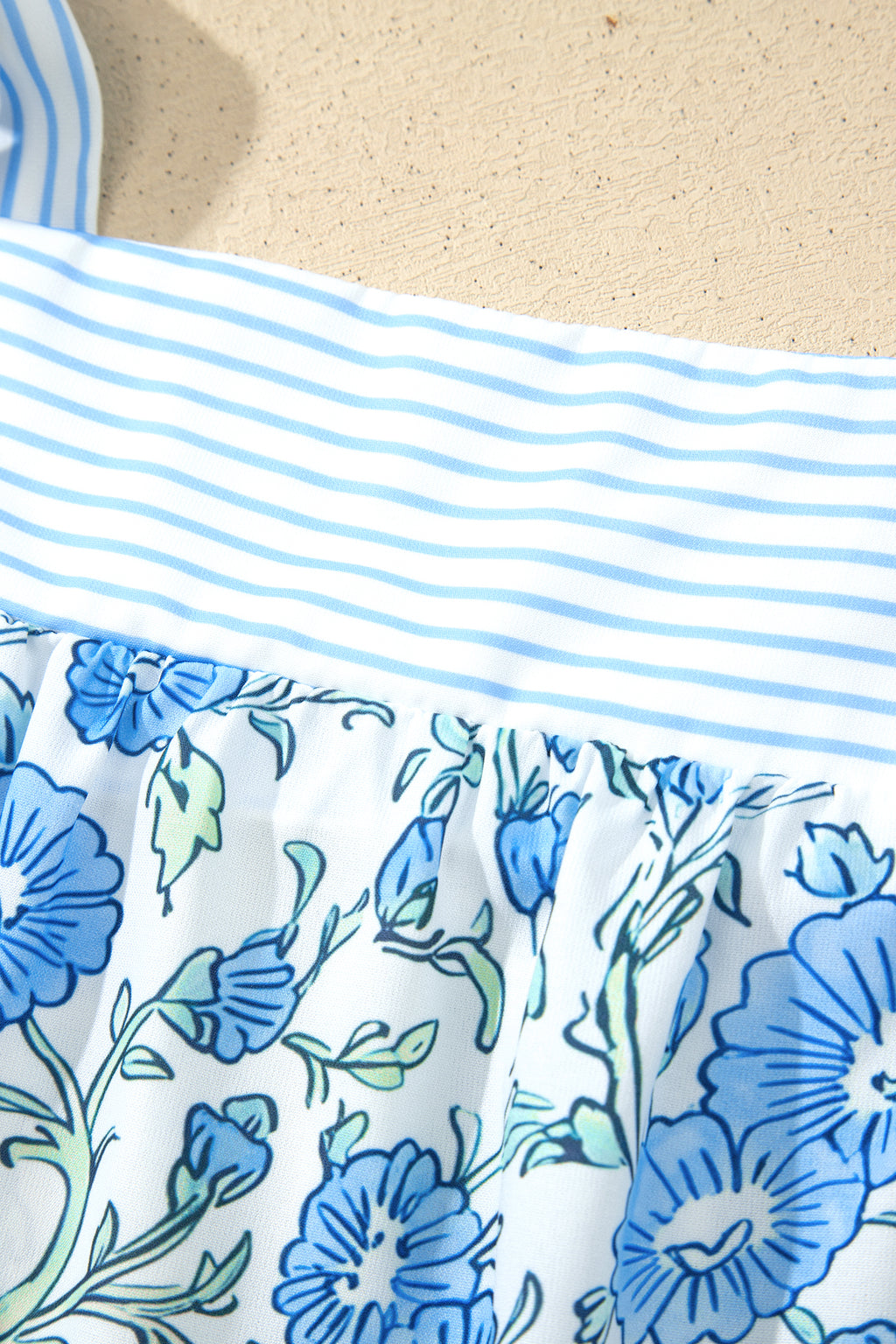 Sky Blue Floral Knot Strap 2pcs Short Set | Sizes 8–22