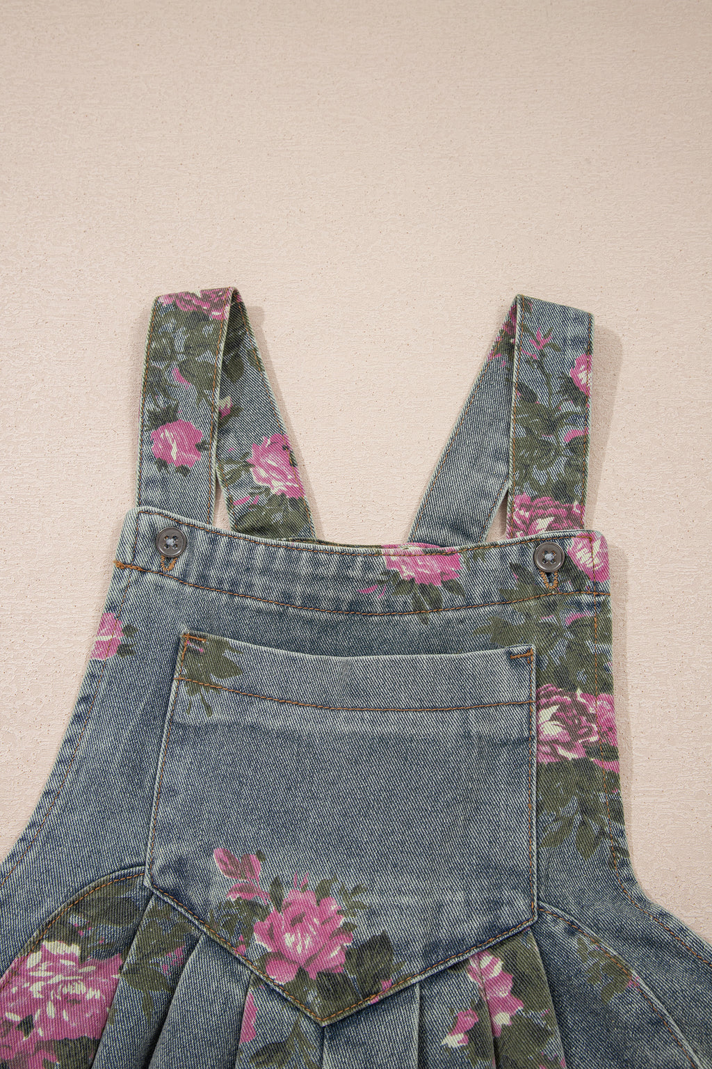 LivelyLooks Floral Print Pleated High Waist Wide Leg Denim Jumpsuit | S-XL women's fashion